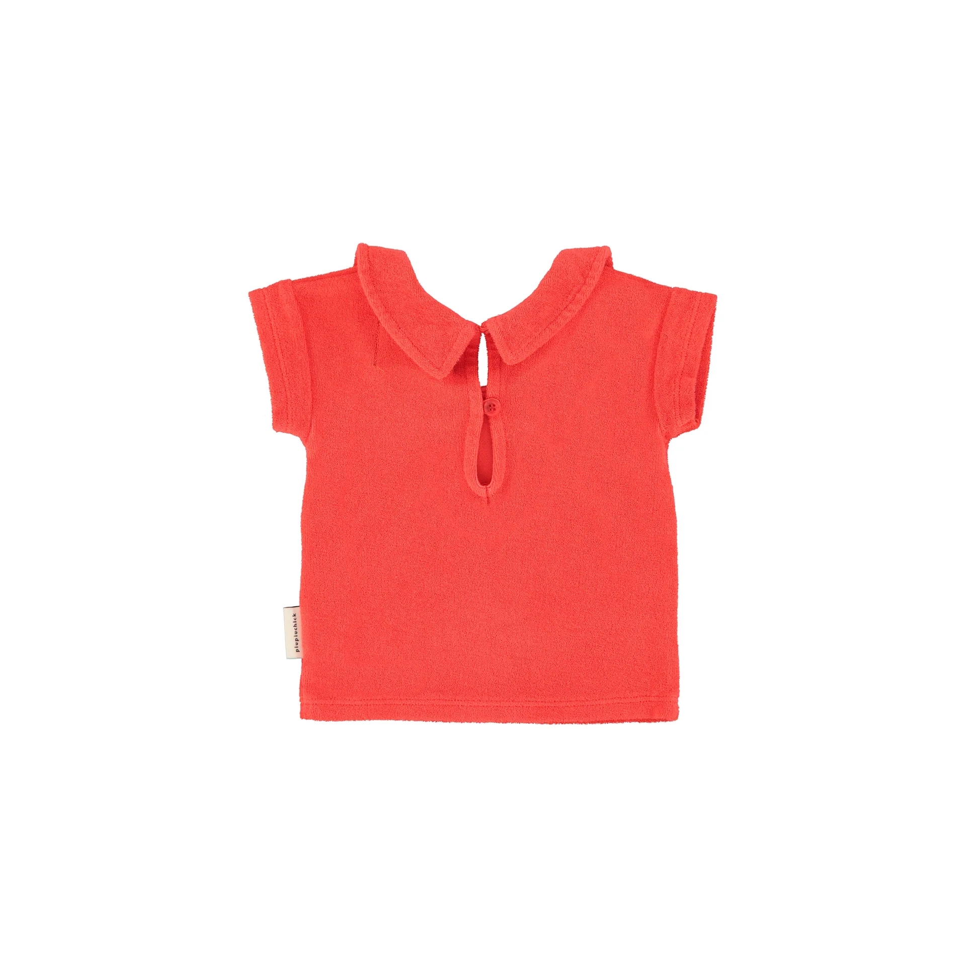 Piupiuchick Red W/ "Amour" Print T'Shirt W/ Peter Pan Collar - Image 2