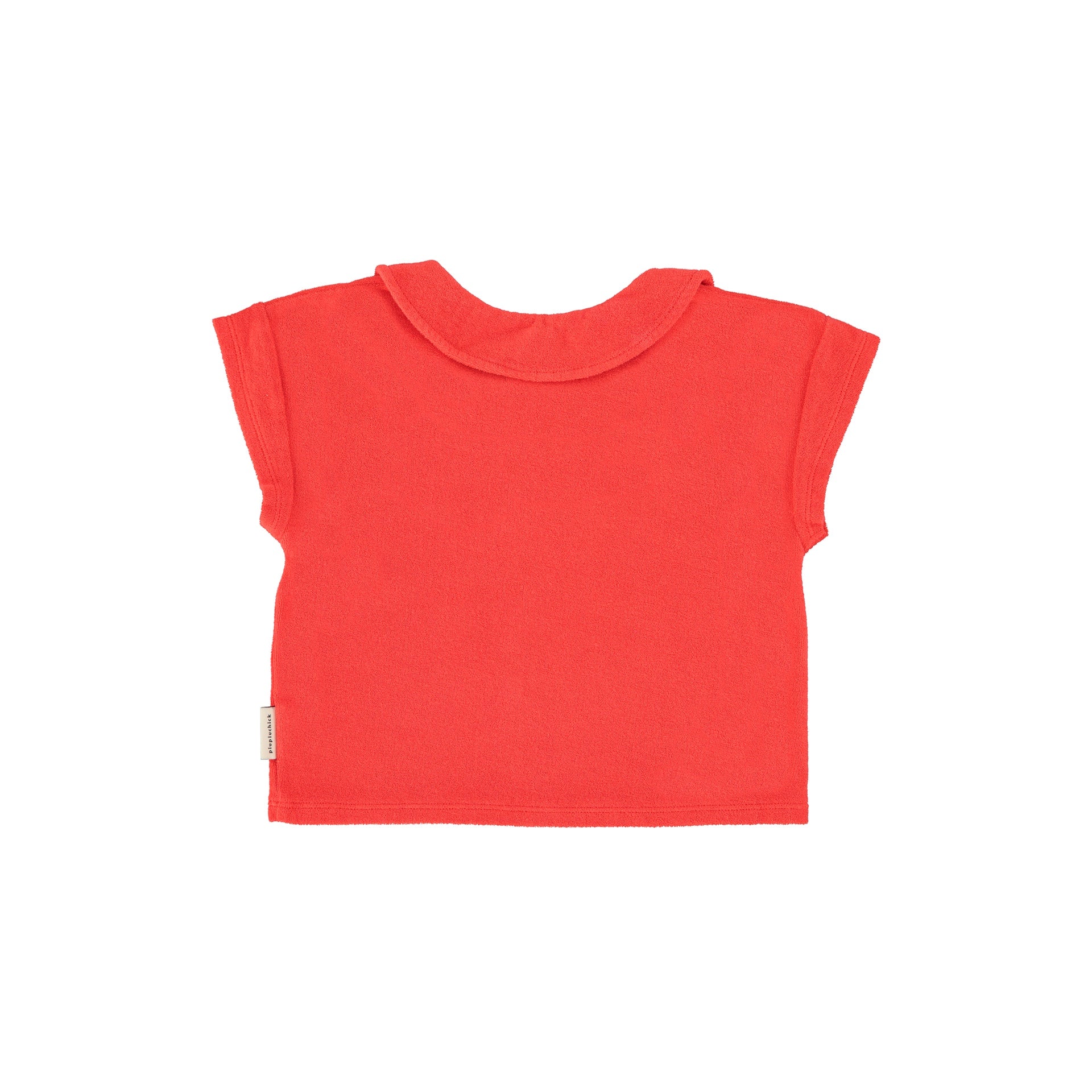 Piupiuchick Red W/ "Amour" Print T'Shirt W/ Peter Pan Collar - Image 4