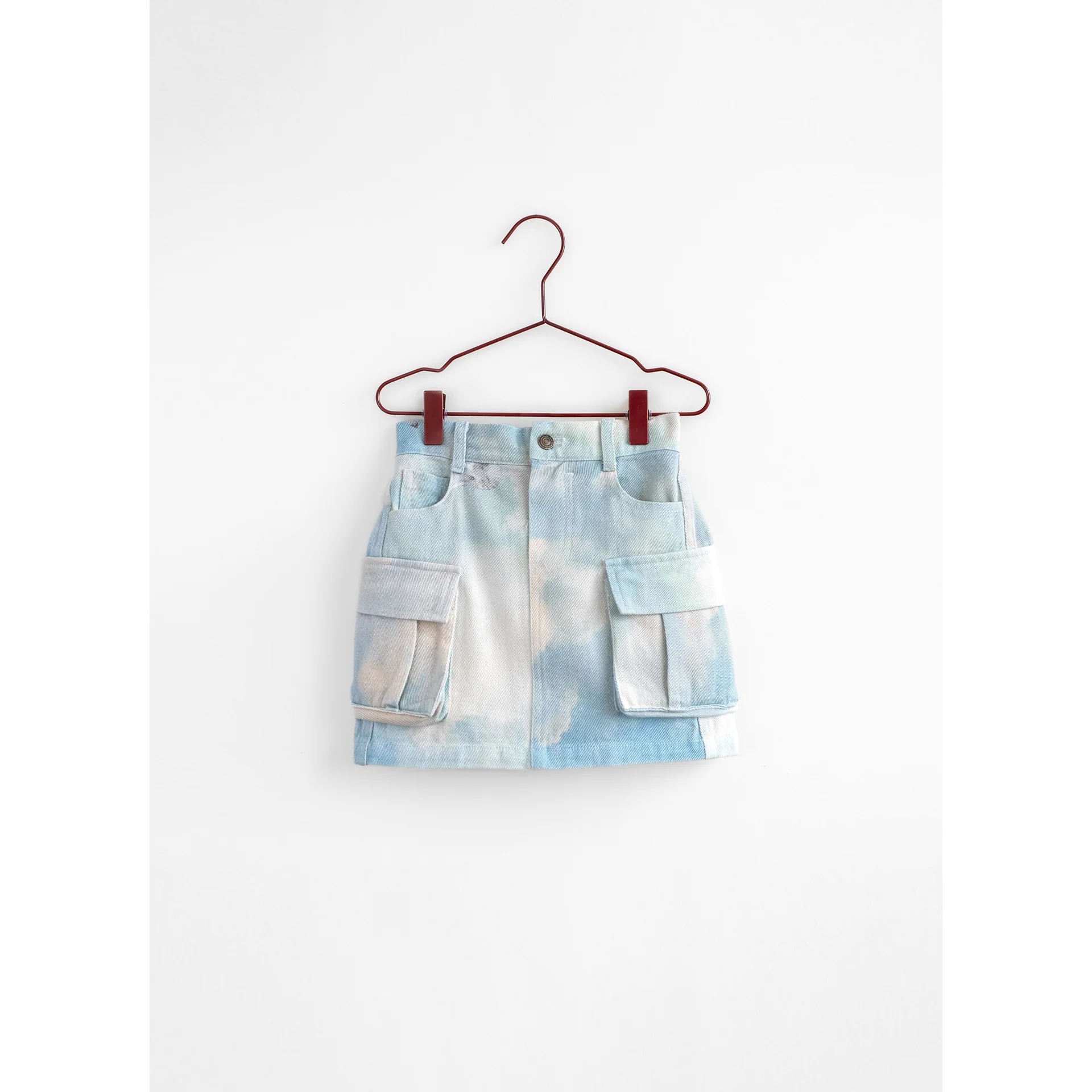 Please Mom Bird Denim Cargo Skirt