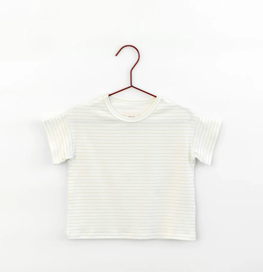 Please Mom Mint Stripe Short Sleeve Tshirt