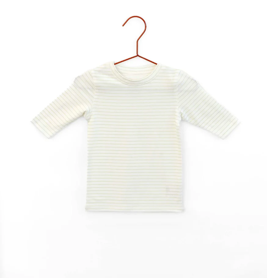 Please Mom Mint Stripe Tshirt- 3/4 sleeves