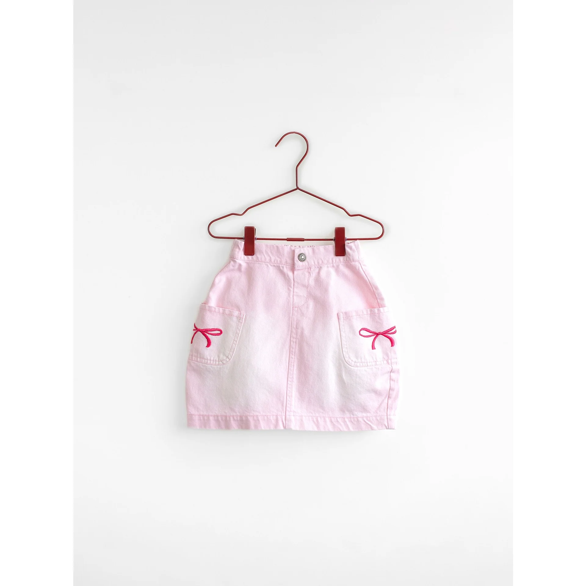 Please Mom Pink Bow Barrel Skirt