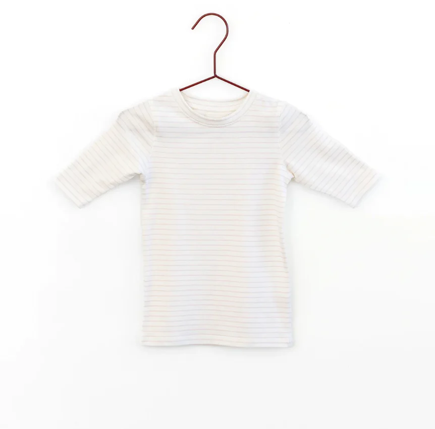 Please Mom Pink Stripe Tshirt- 3/4 sleeve