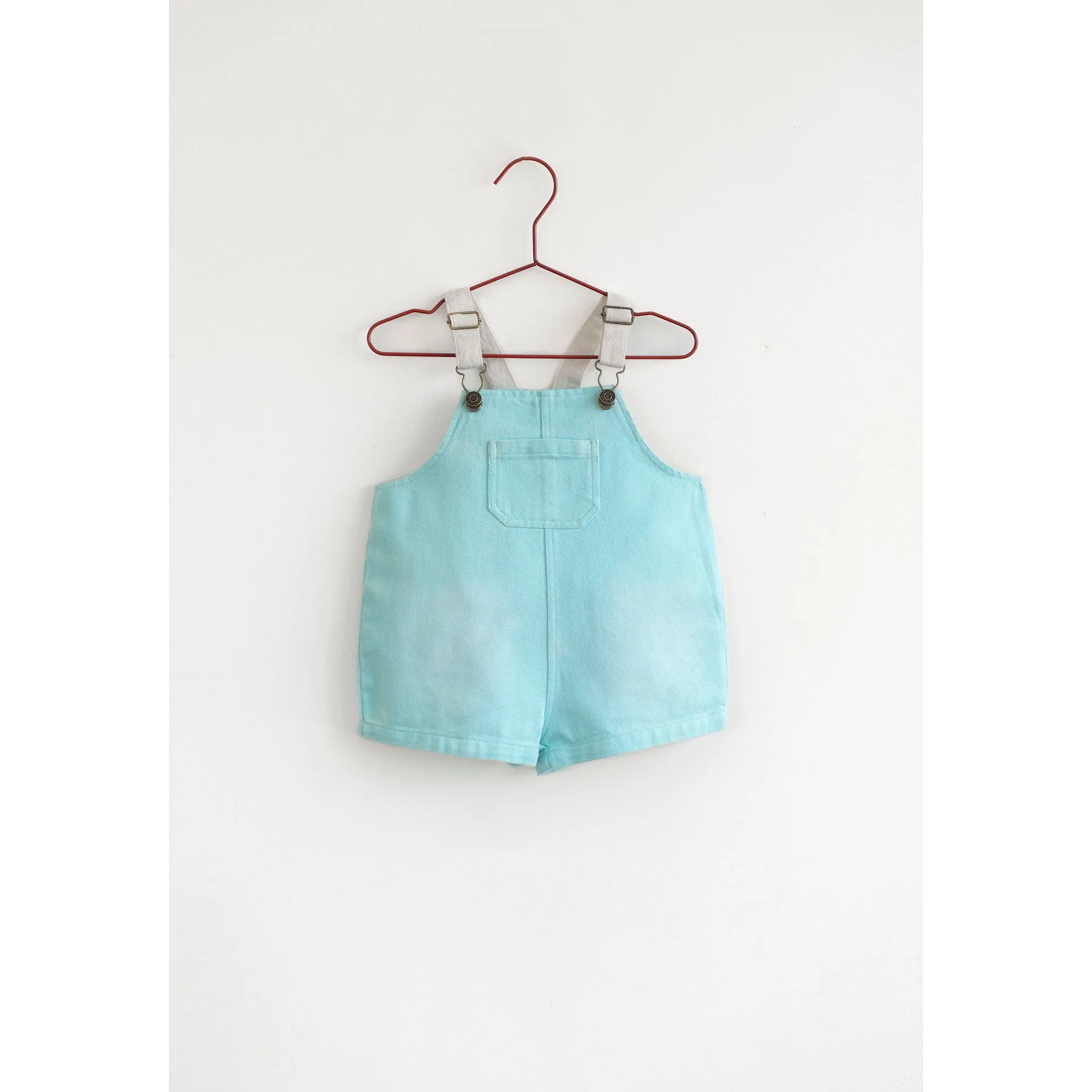 Please Mom Turquoise Denim Romper