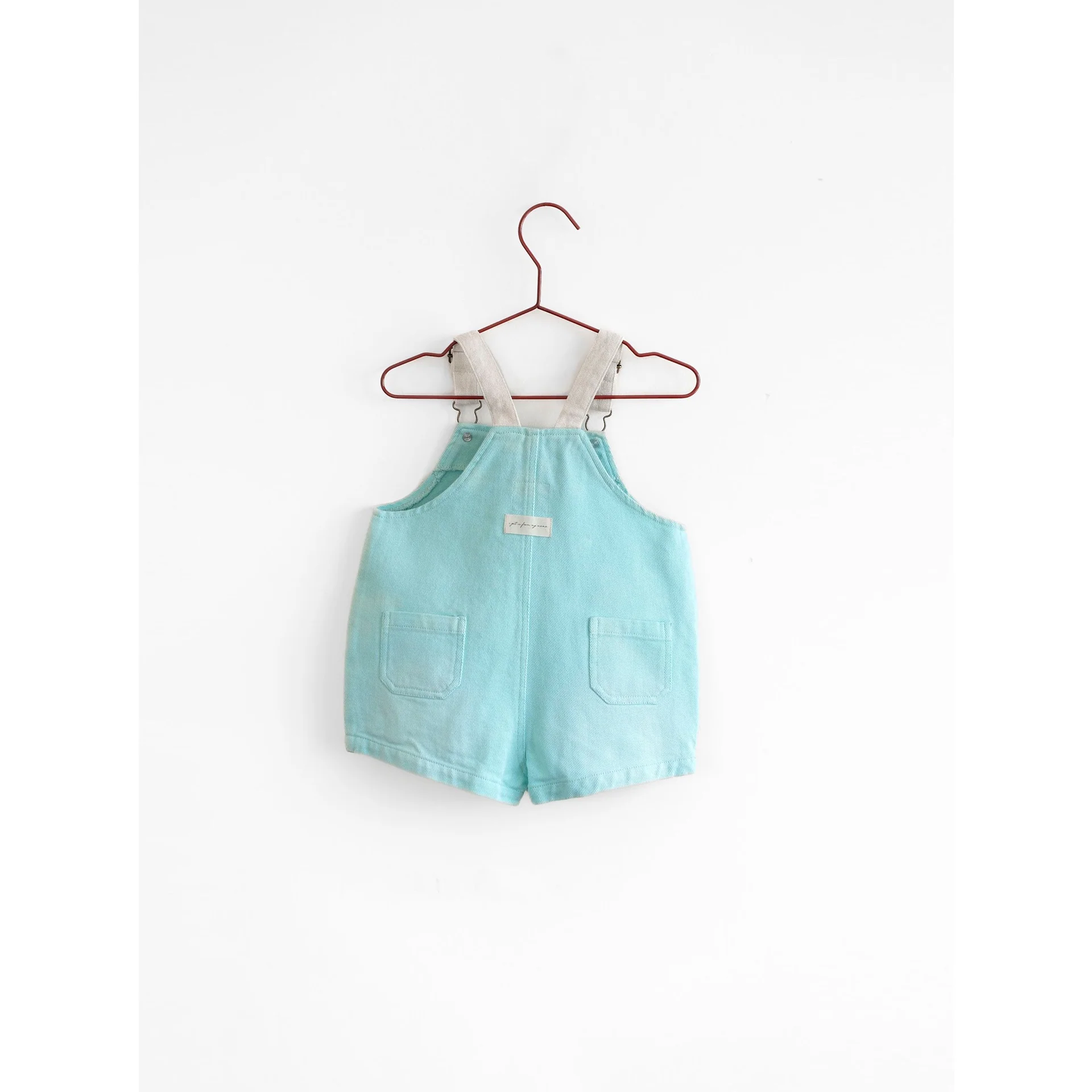 Please Mom Turquoise Denim Romper - Image 2