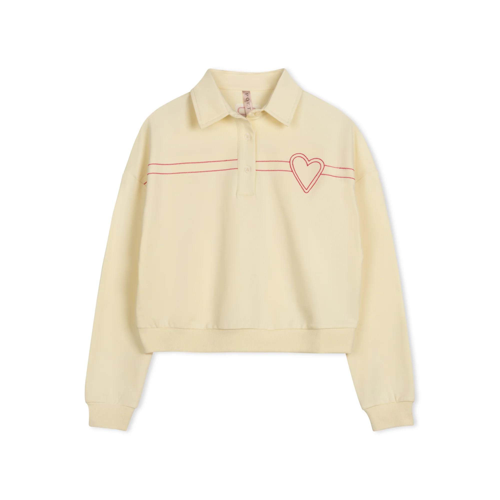 Poet Ivory Heart Collar Tee