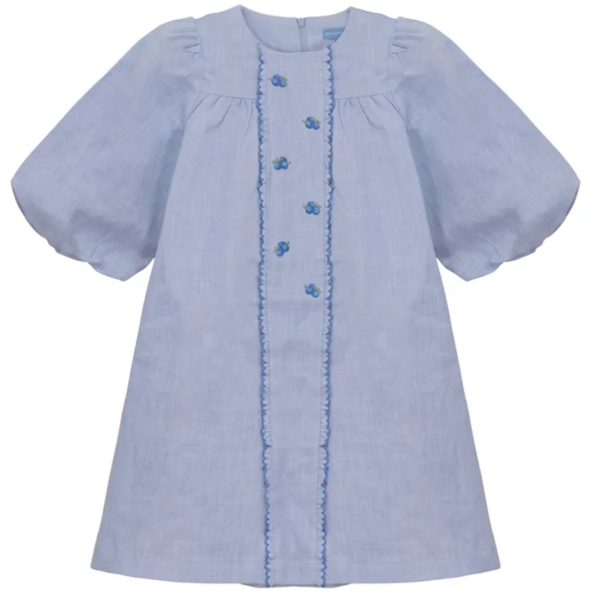 Pompomme Blue Blueberry Embroidered Dress P7278