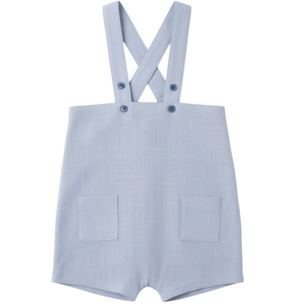 Pompomme Blue Blueberry Tab Shorts W/Suspenders P7426