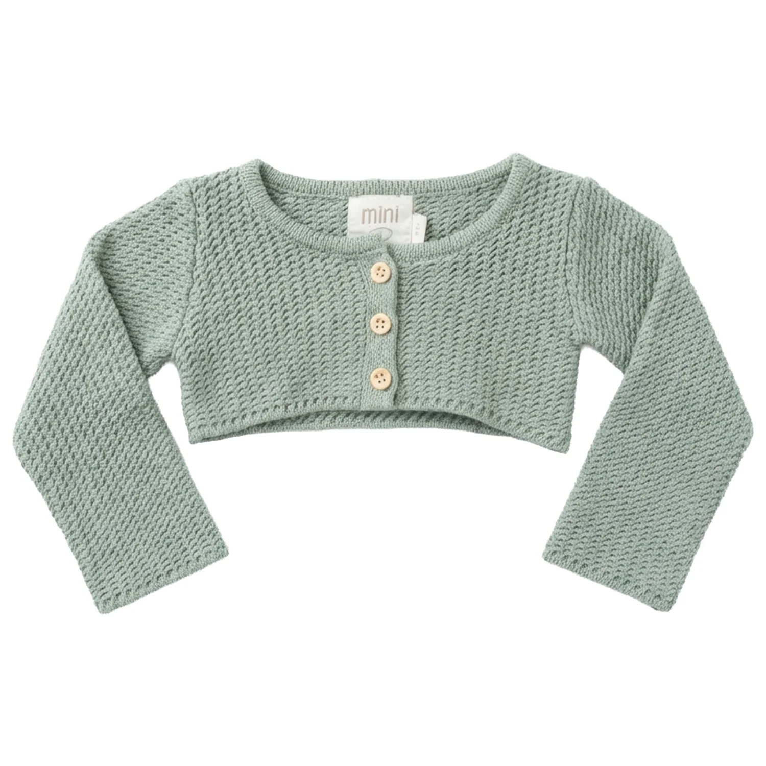 Pompomme Green Cropped Cardigan P7562