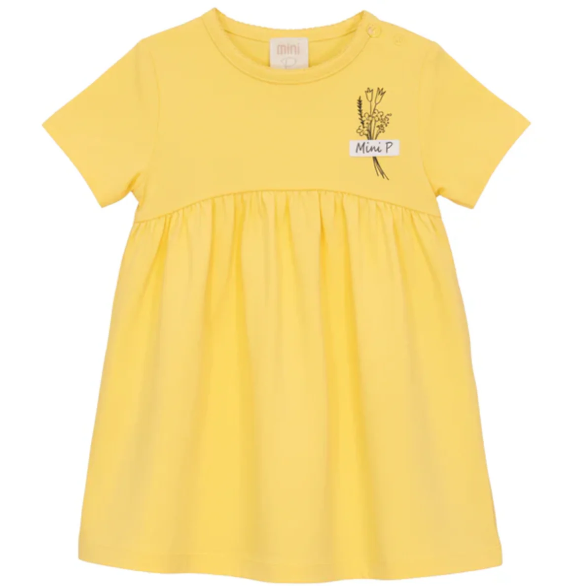 Pompomme Yellow Mini P Tab Dress P7300