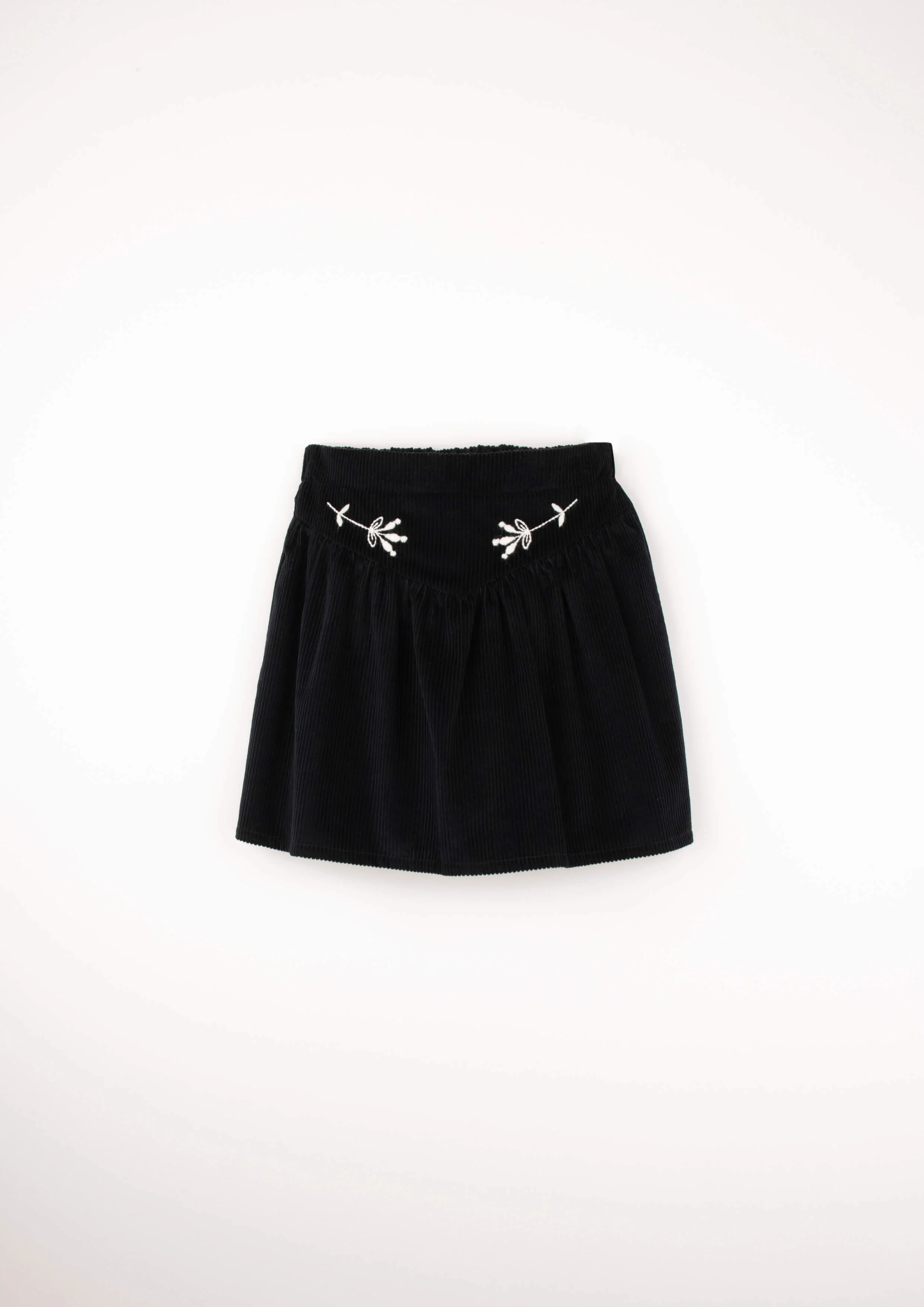Popelin Black Short Skirt With Embroidery (31.7)