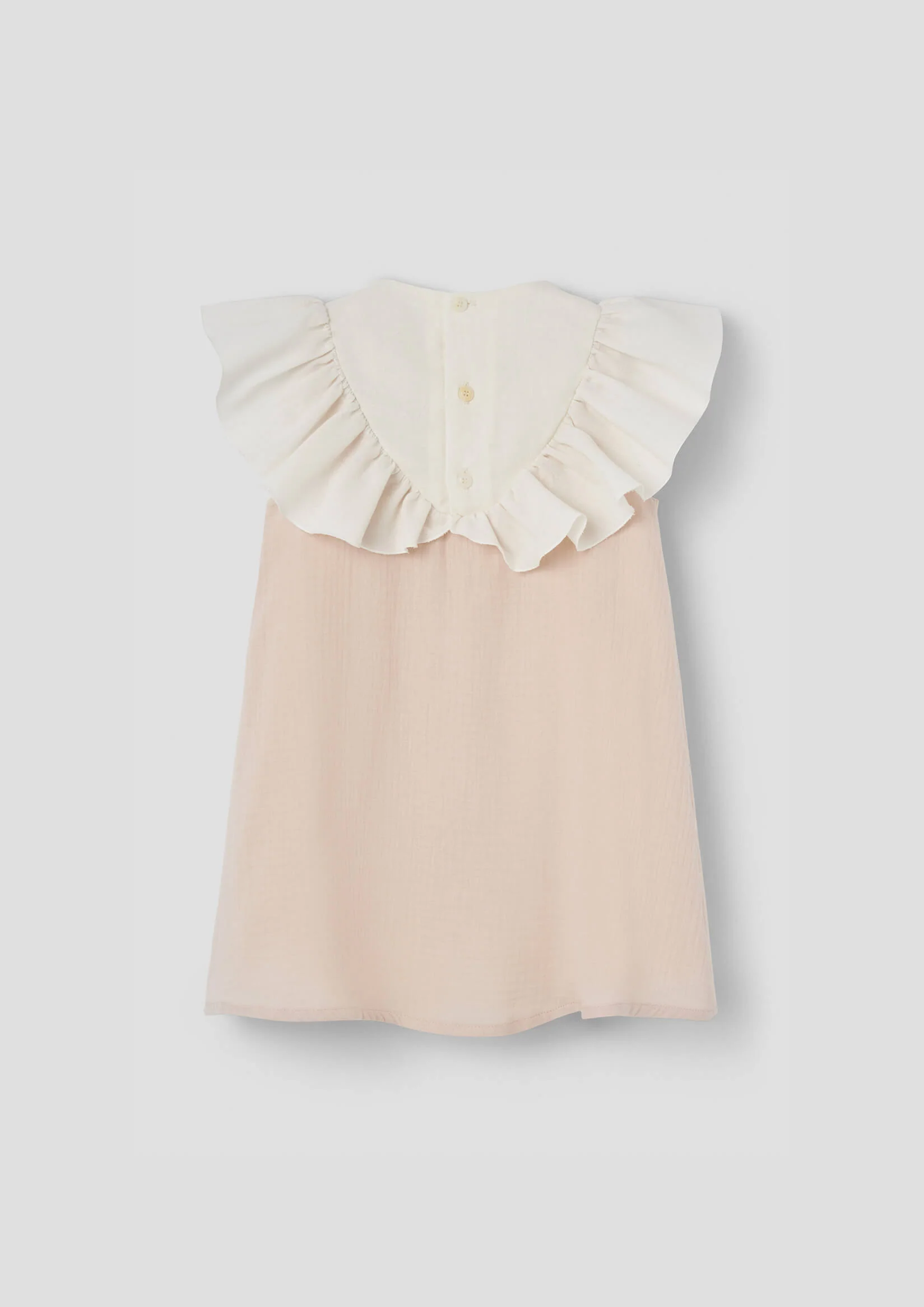 Popelin Dusty pink short dress with embroidered yoke (Mod.40.2) - Image 2