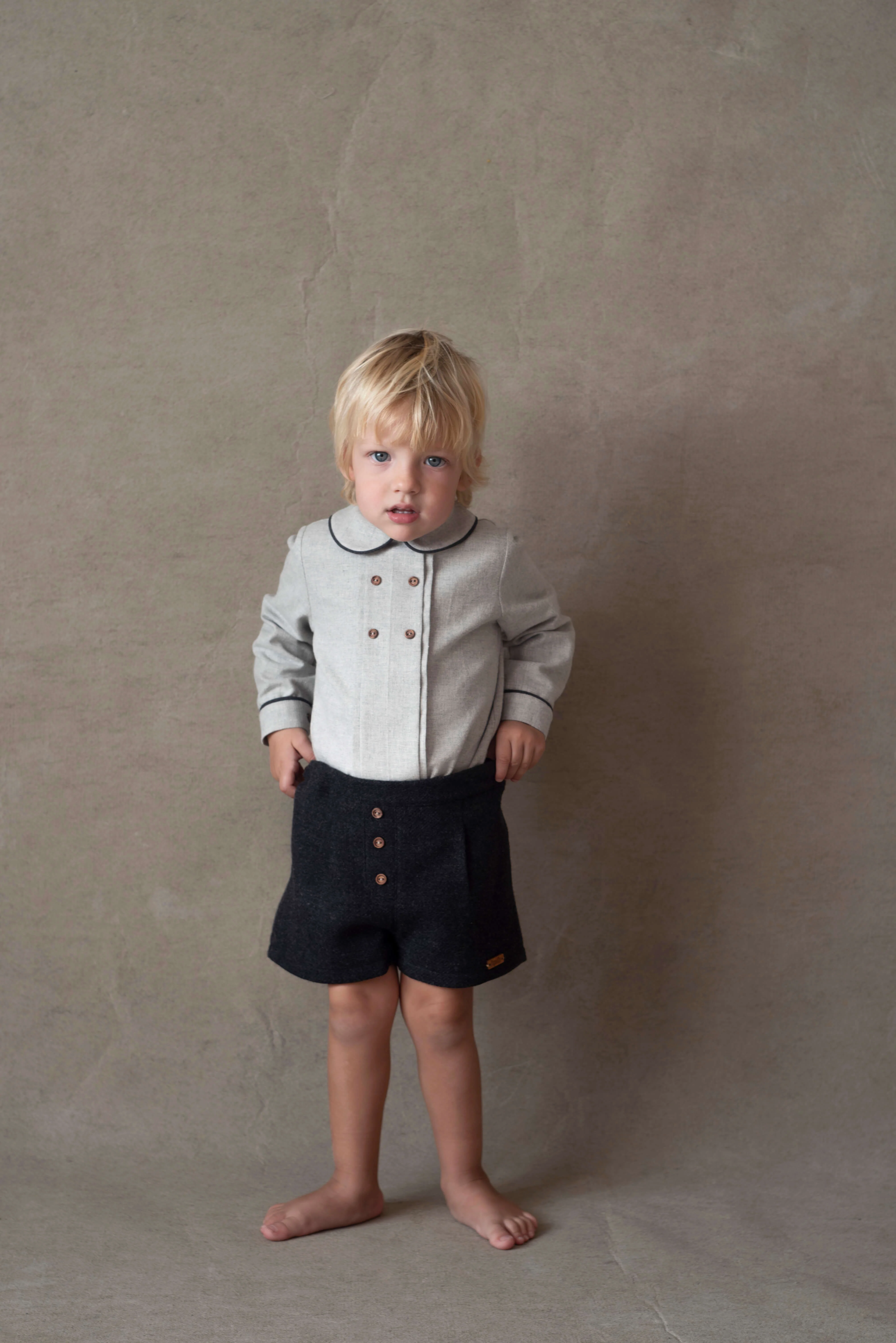 Popelin Grey Woollen Shorts (Mod 15.3) - Image 3