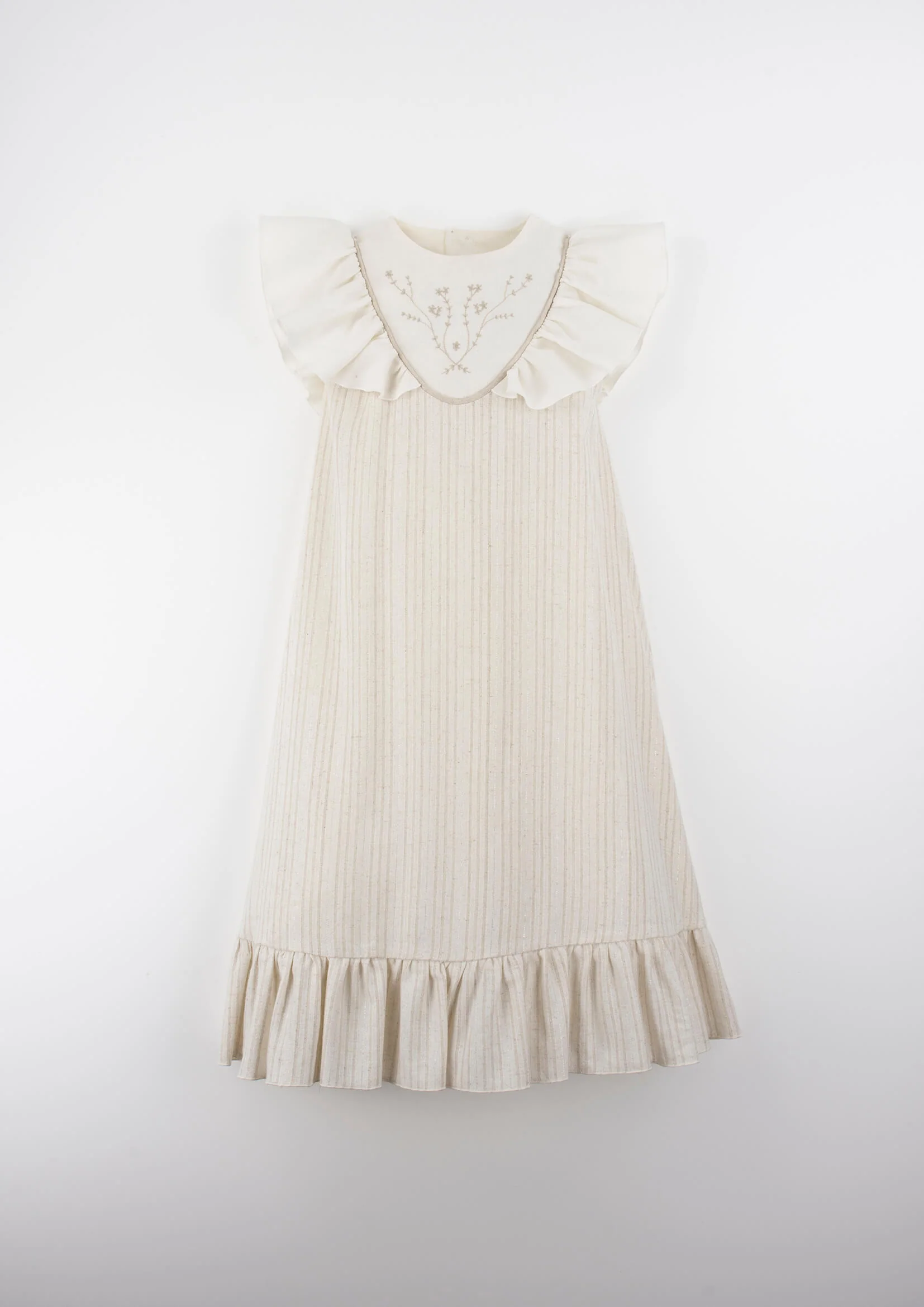 Popelin Lurex midi dress with embroidered yoke (Mod.40.5)
