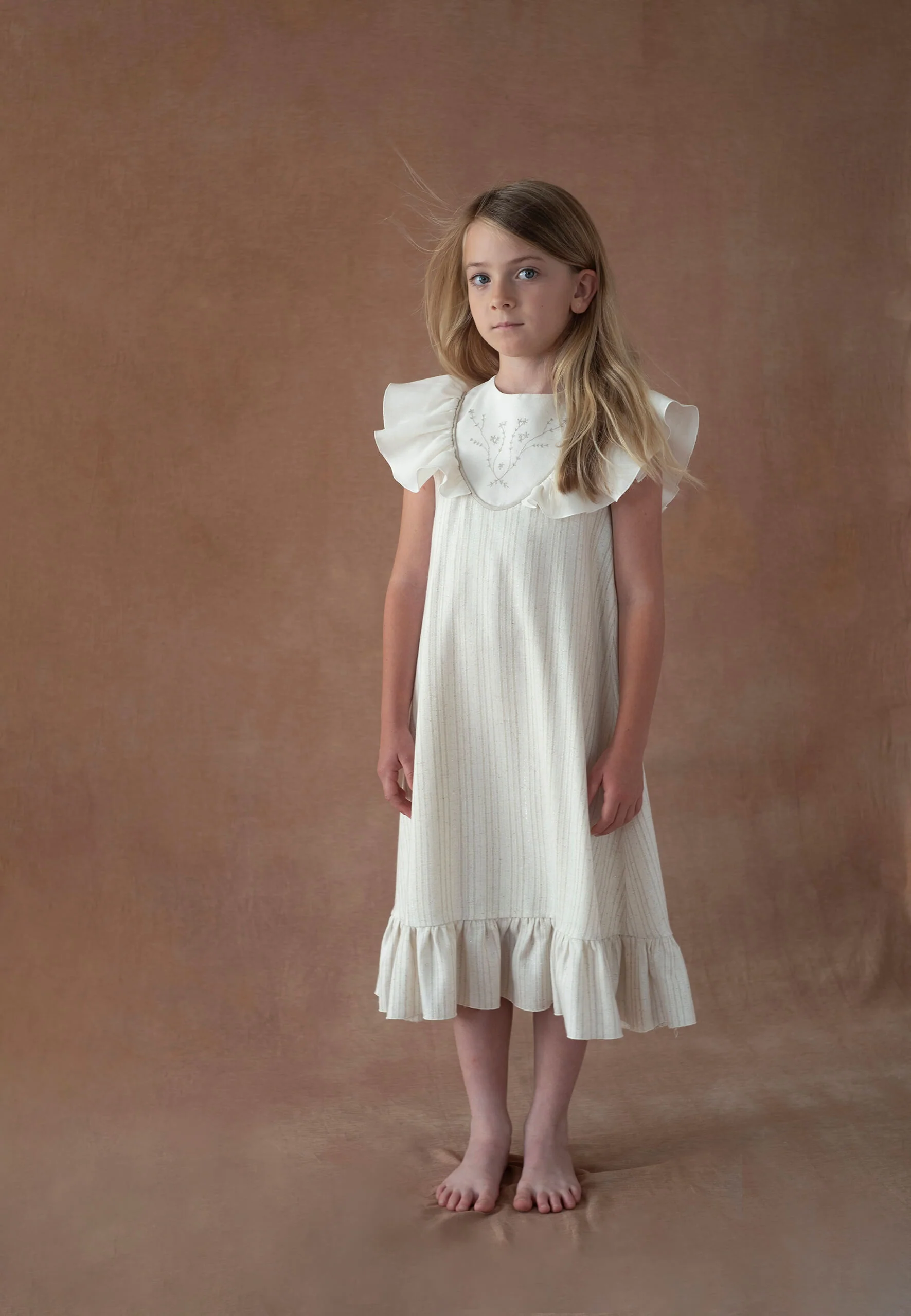 Popelin Lurex midi dress with embroidered yoke (Mod.40.5) - Image 2