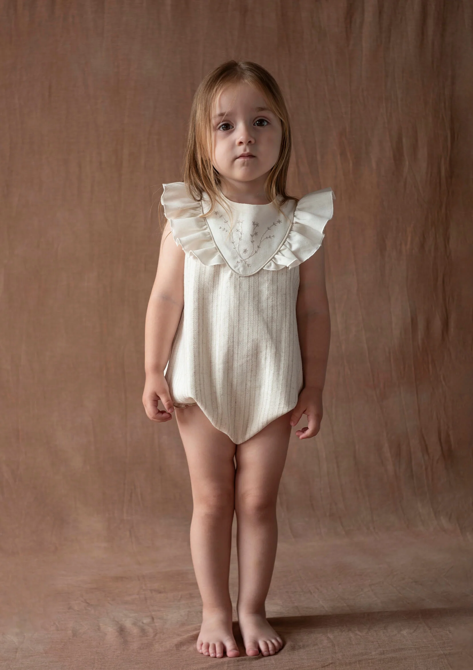 Popelin Lurex romper suit with embroidered yoke (Mod.1.1) - Image 3