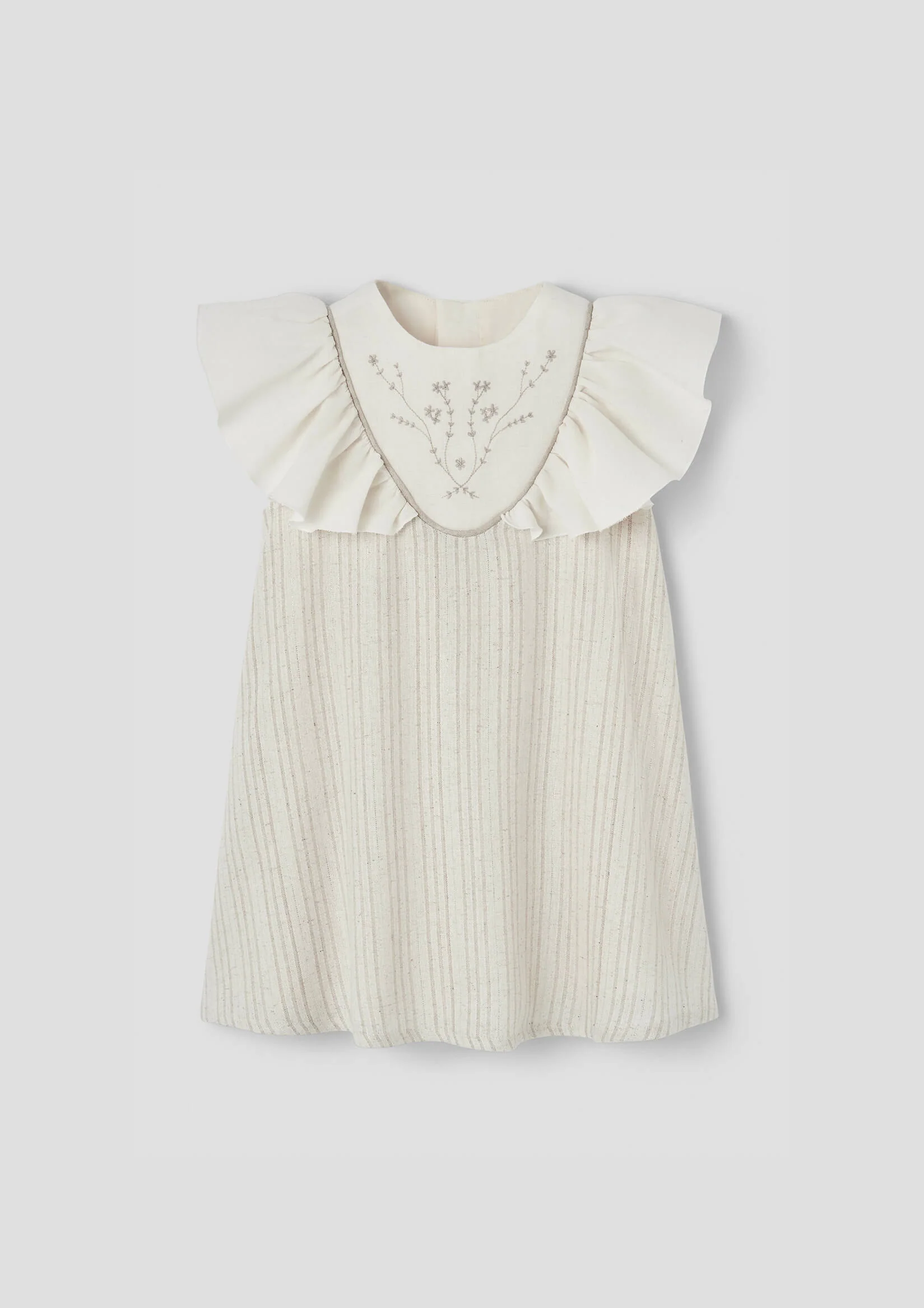 Popelin Lurex short dress with embroidered yoke (Mod.40.1)