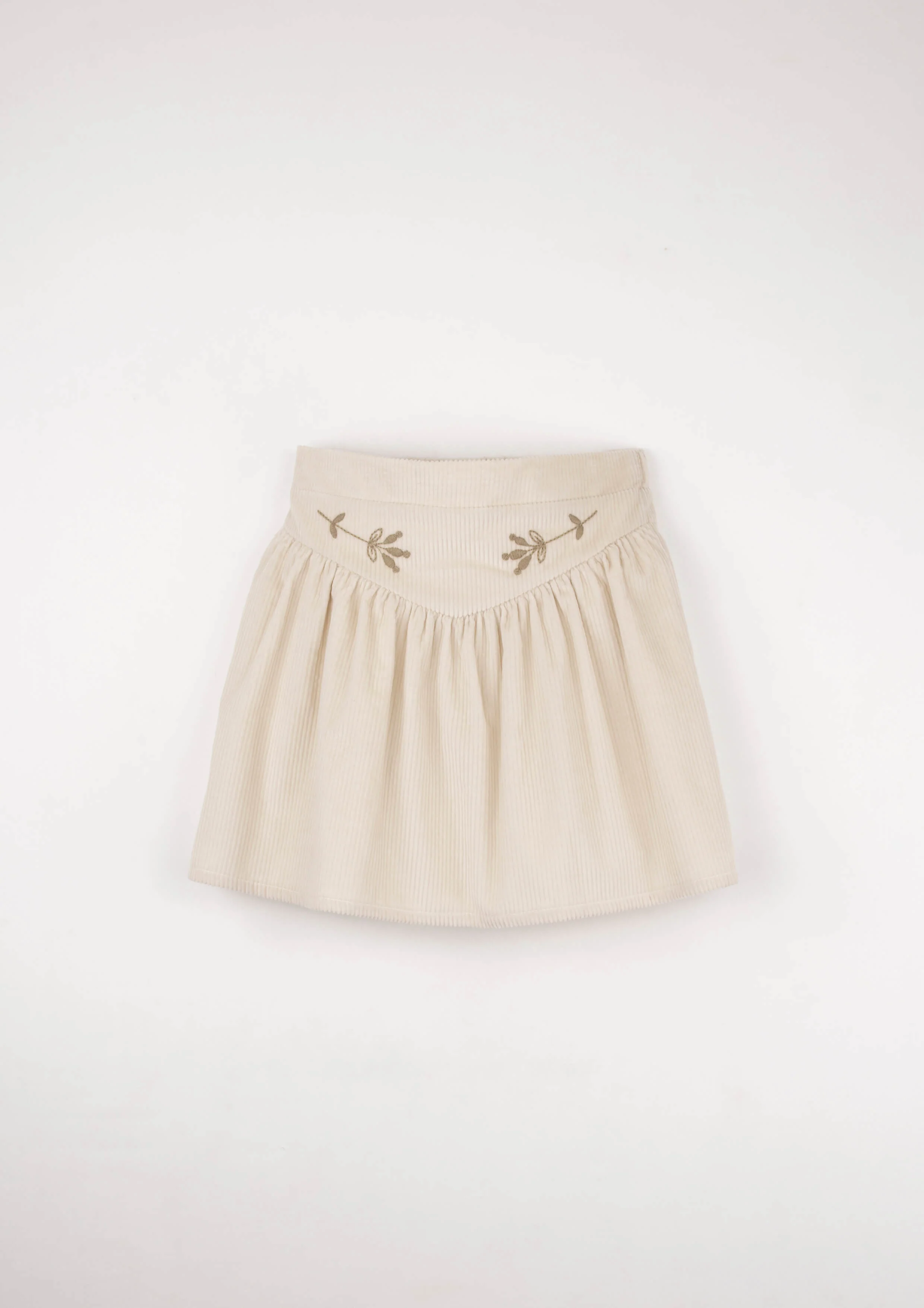 Popelin Off-White Short Skirt With Embroidery (Mod 31.1)