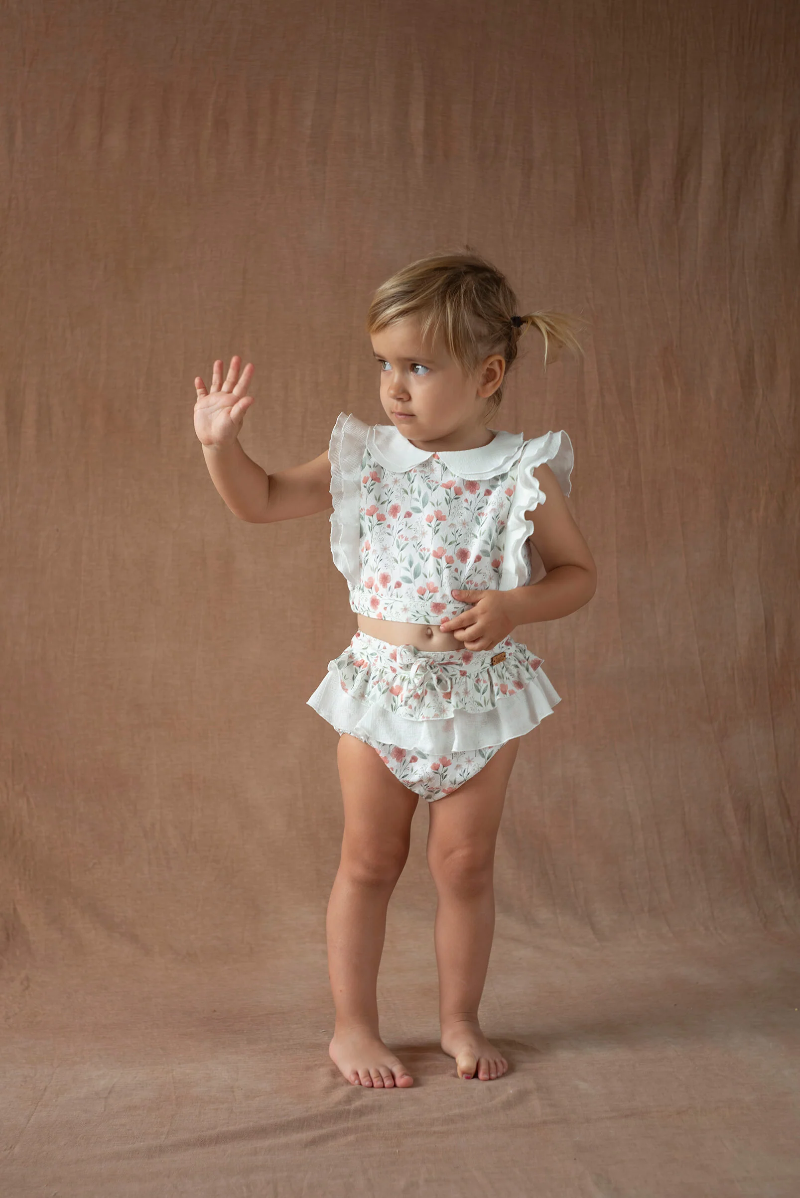 Popelin Poppy pattern culotte with double frill (Mod.52.6) - Image 2