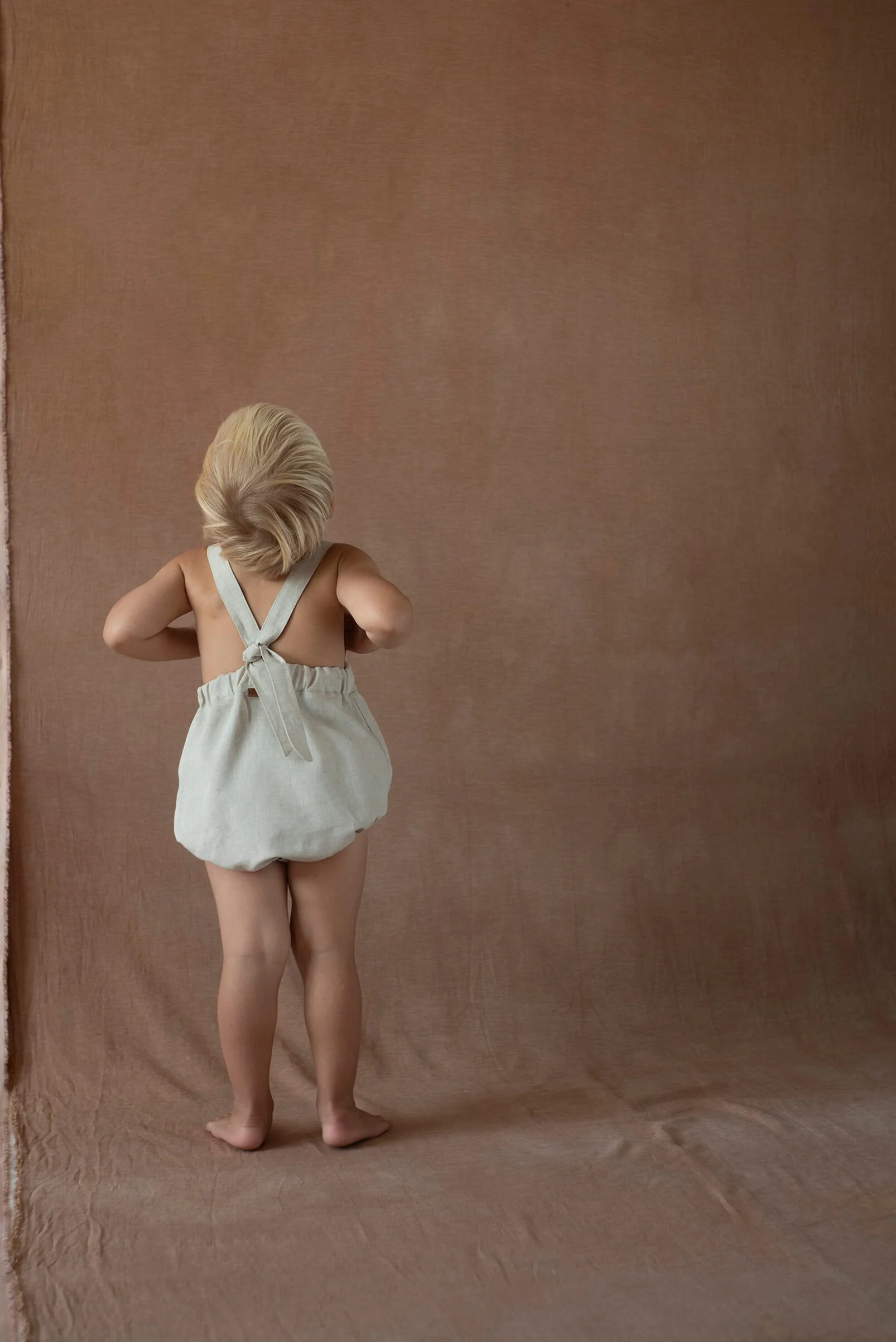 Popelin Sand linen dungarees with straps (Mod.7.1) - Image 4