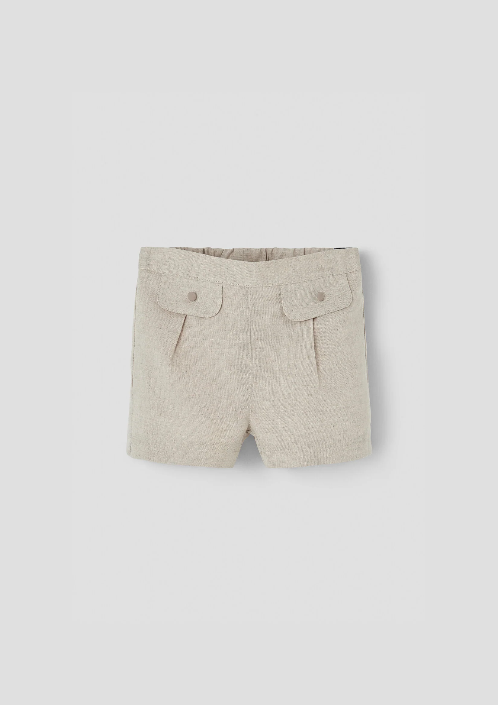 Popelin Sand linen shorts with flaps (Mod.30.2)