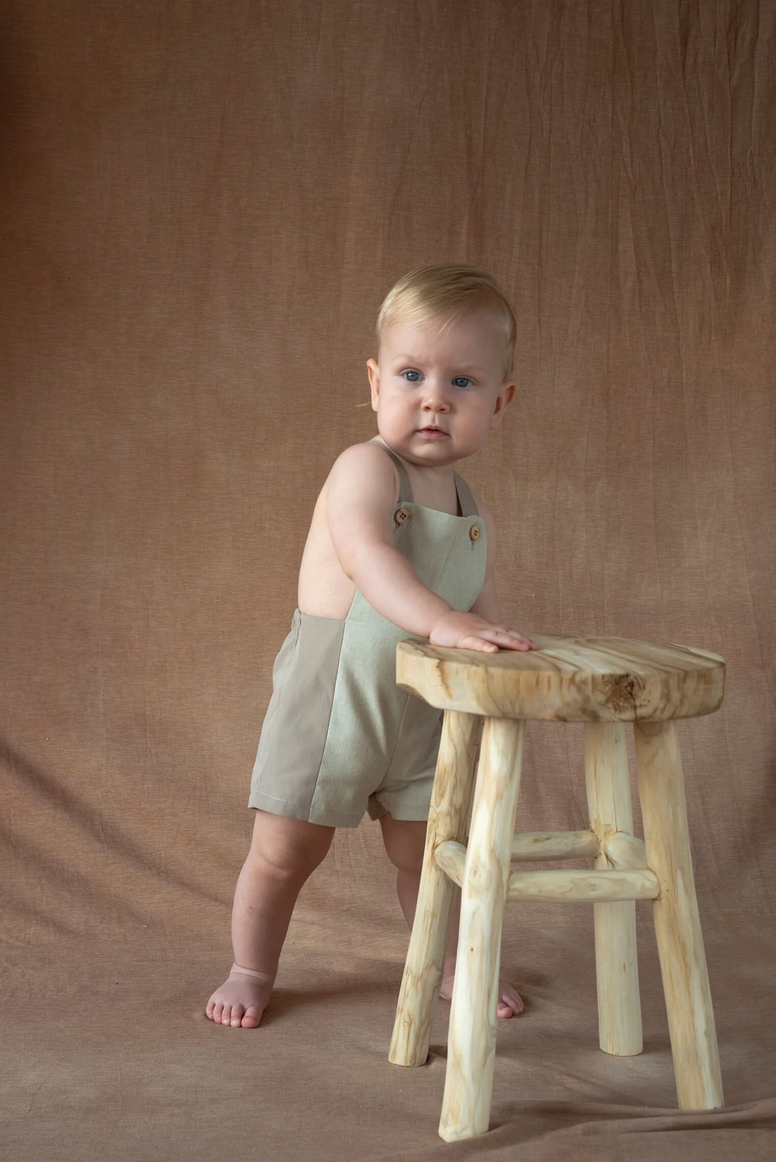 Popelin Sand oxford combination dungarees (Mod.12.2) - Image 3
