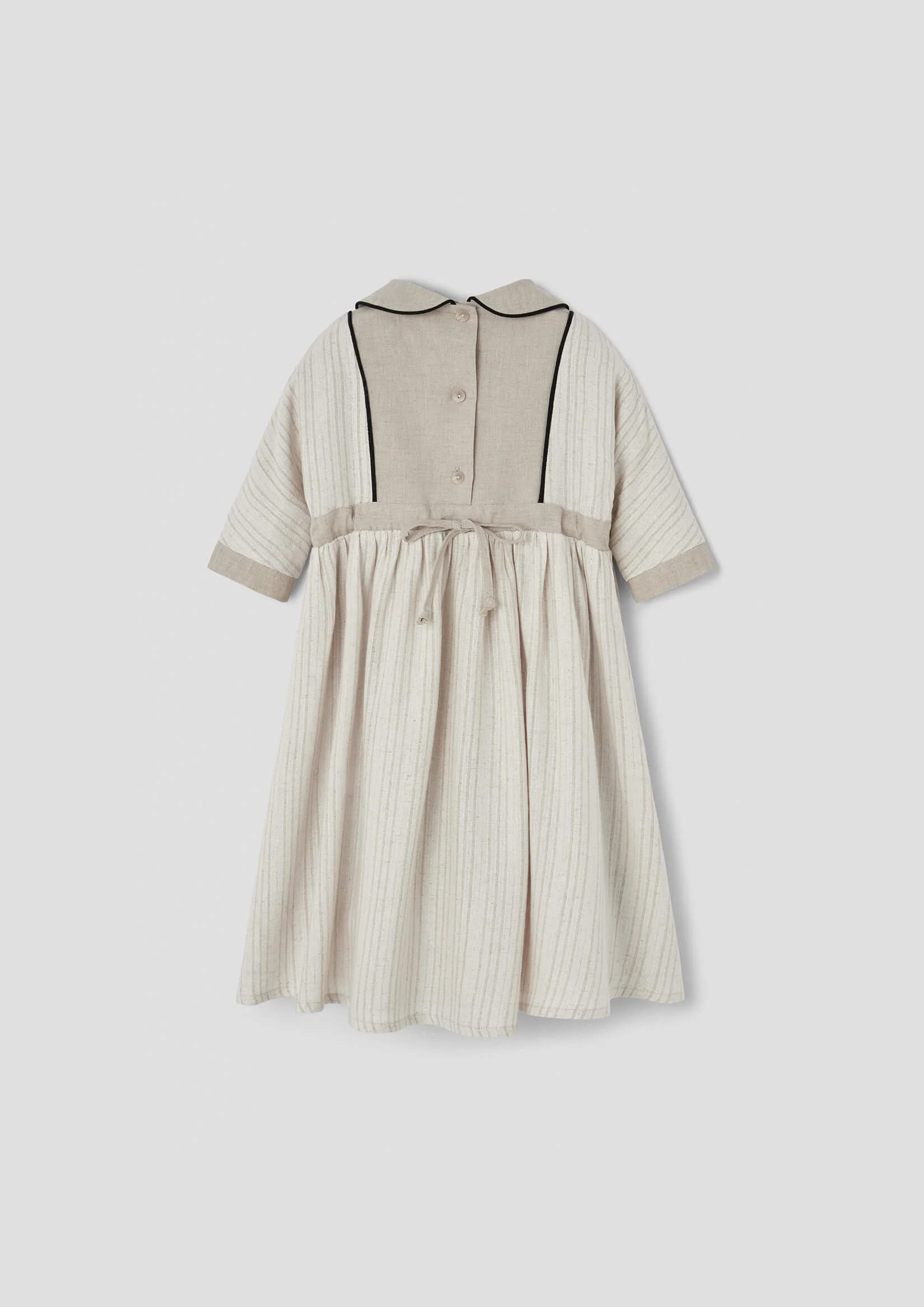 Popelin Silver lurex dress with yoke and embroidered baby collar (Mod.44.2) - Image 2