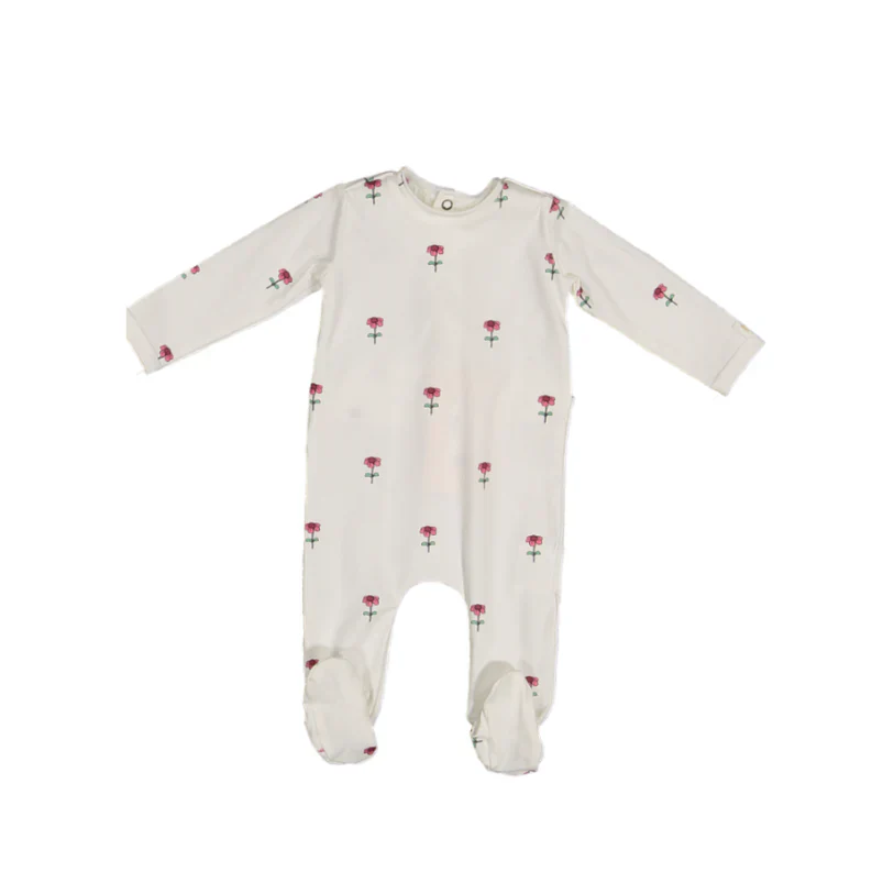 Poppeto Daisy Print Footie Pink
