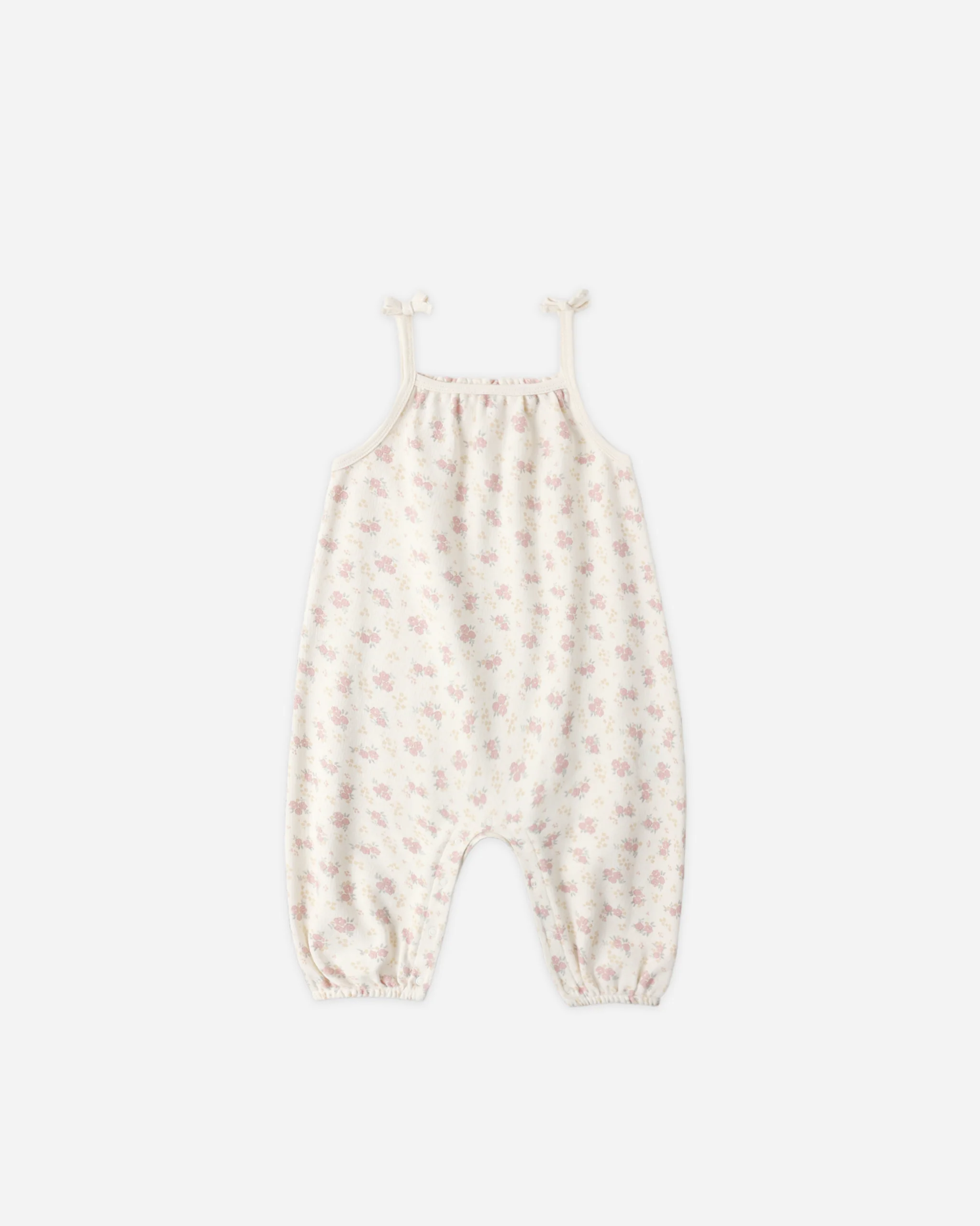 Quincy Mae Ivory Smocked Jumpsuit Flower Field