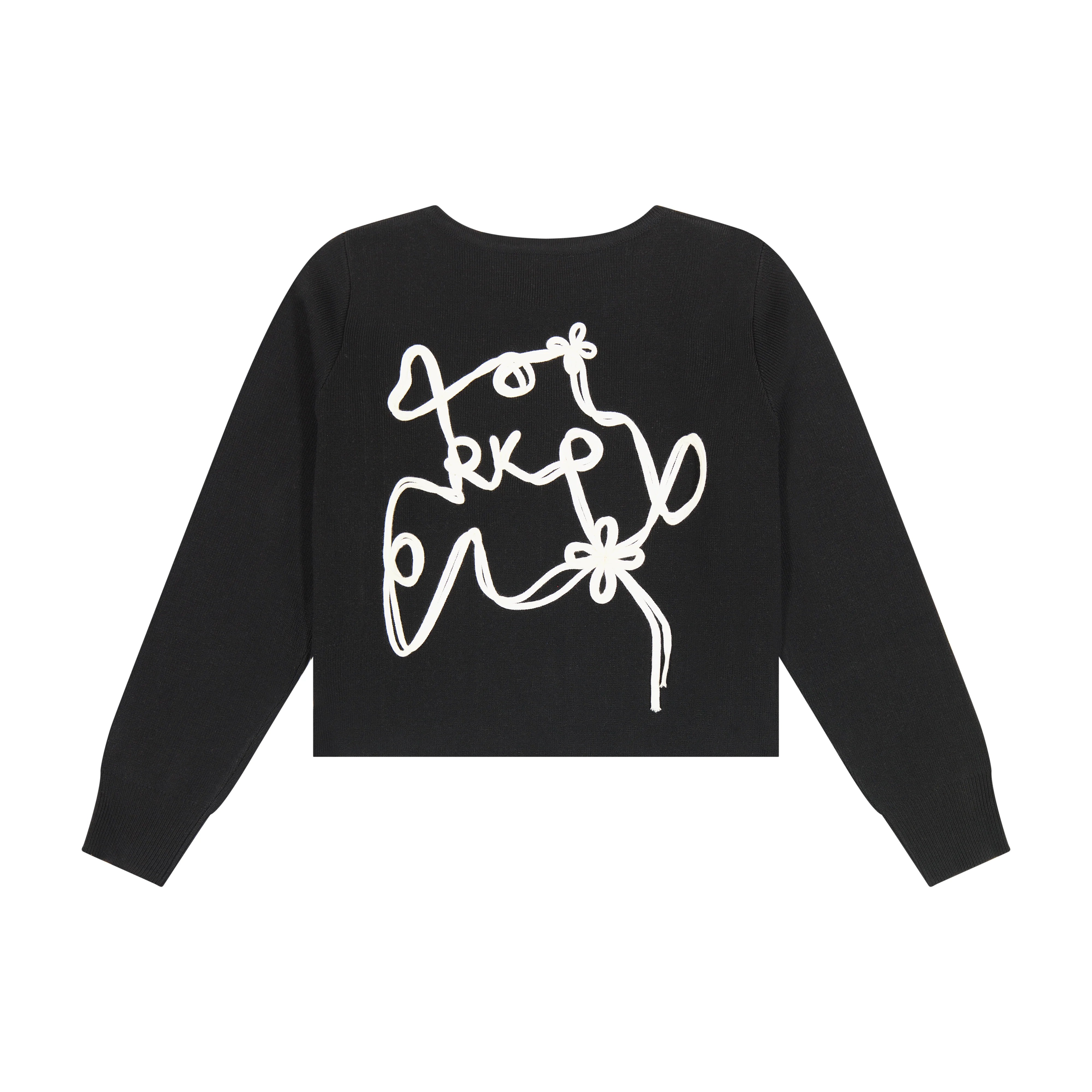 Retro Kid Black Mae Rope Detail Knit Cardigan - Image 2