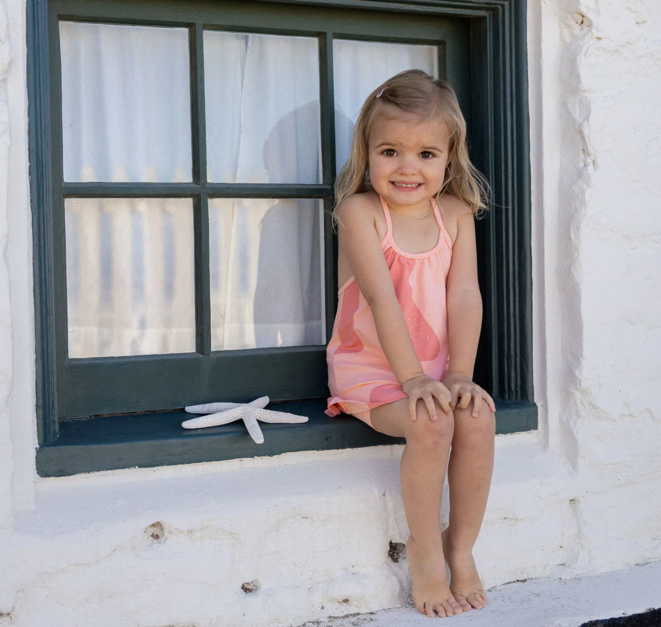 RetroKid Pink Coral Tess Logo All Over Halter Baby Girl Set - Image 3