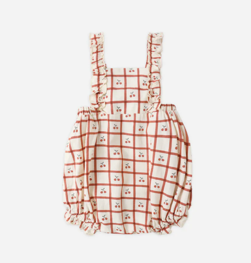 Rylee + Cru Chiara Romper Cherry Check
