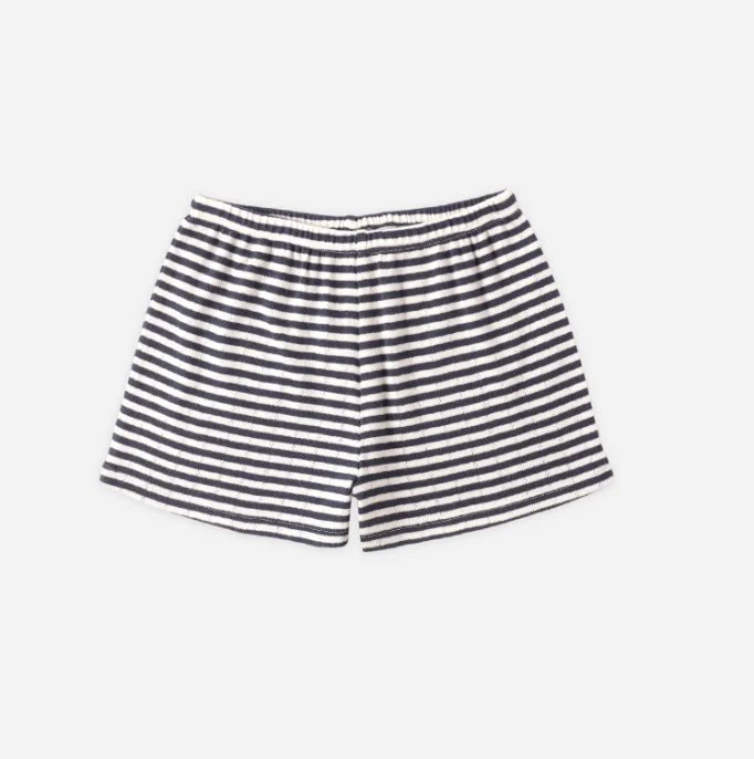 Rylee + Cru Pointelle Shorts Navy Stripe