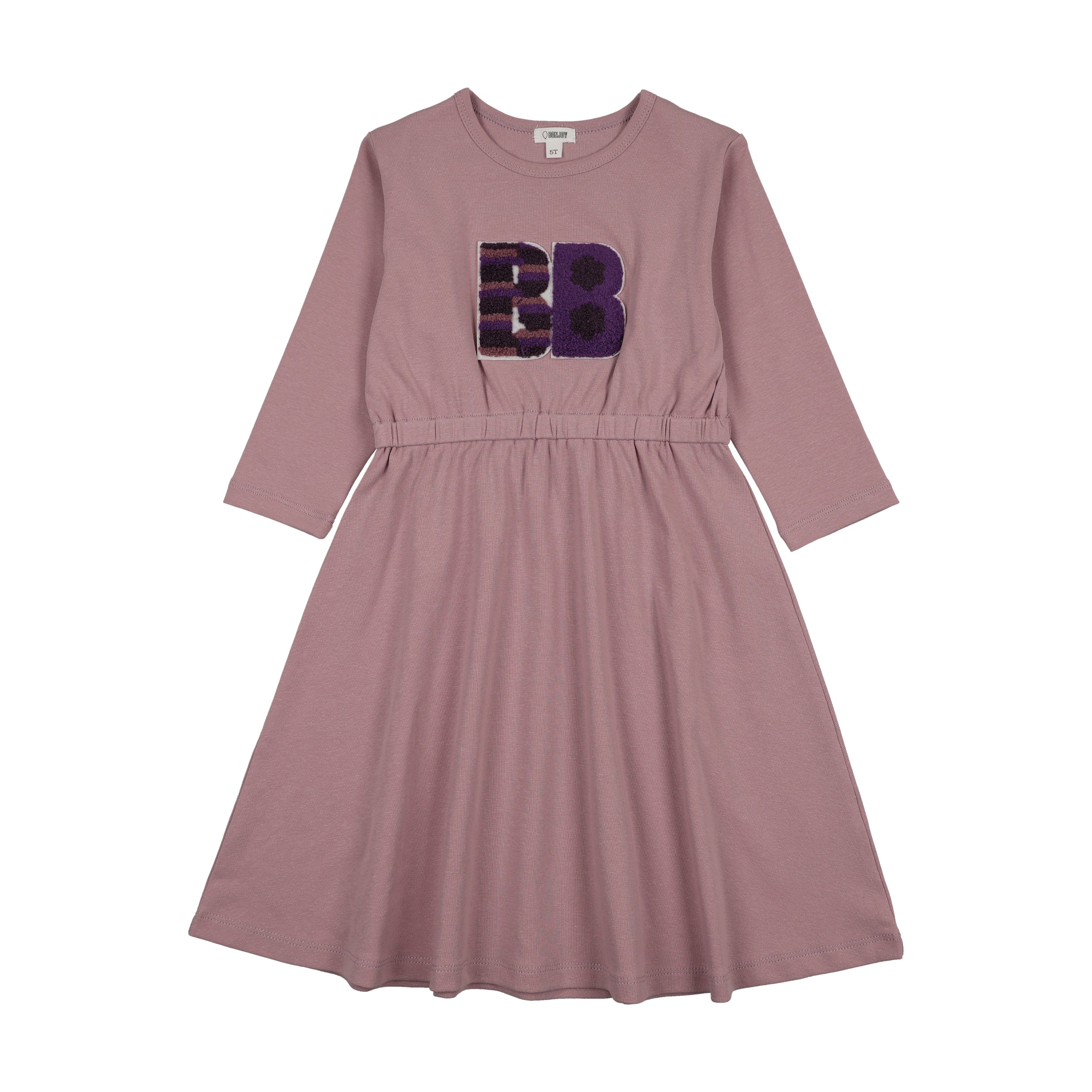 Bonjoy Sherpa Patch 3/4 Sleeve Dress - Lilac