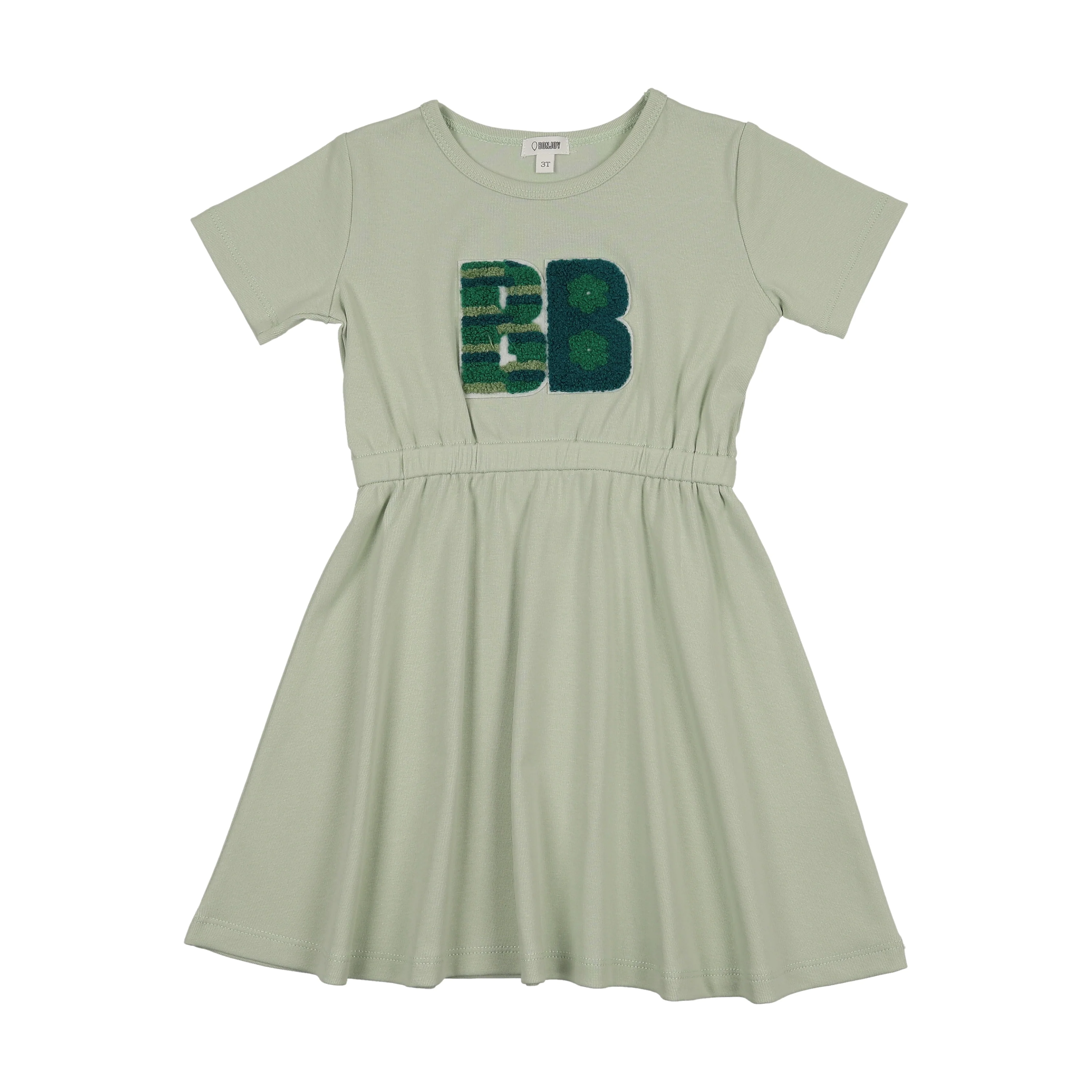 Bonjoy Sherpa Patch Short Sleeve Dress - Mint Green
