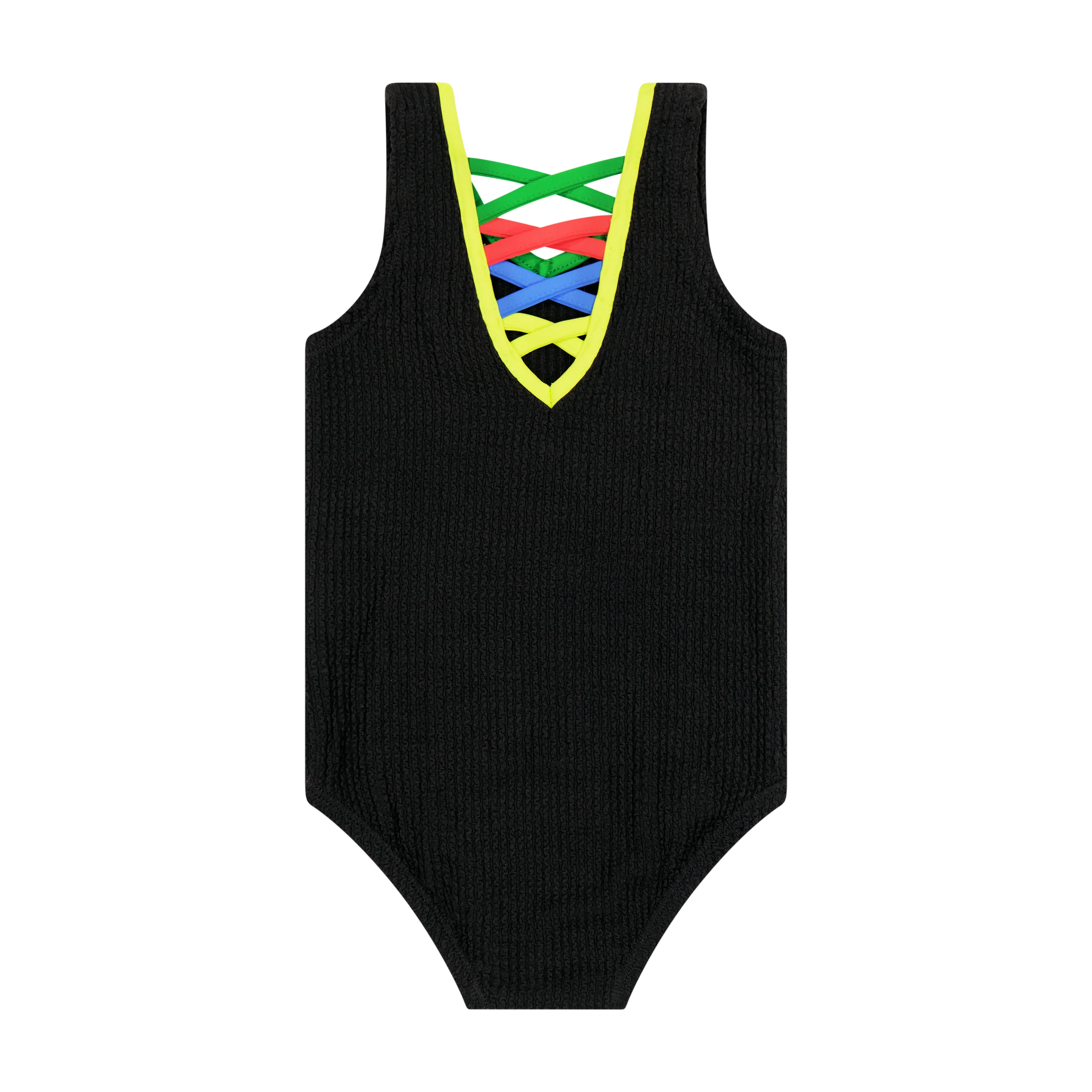 Sparrow Kids Black Neon Girls Bathing Suit - Image 2