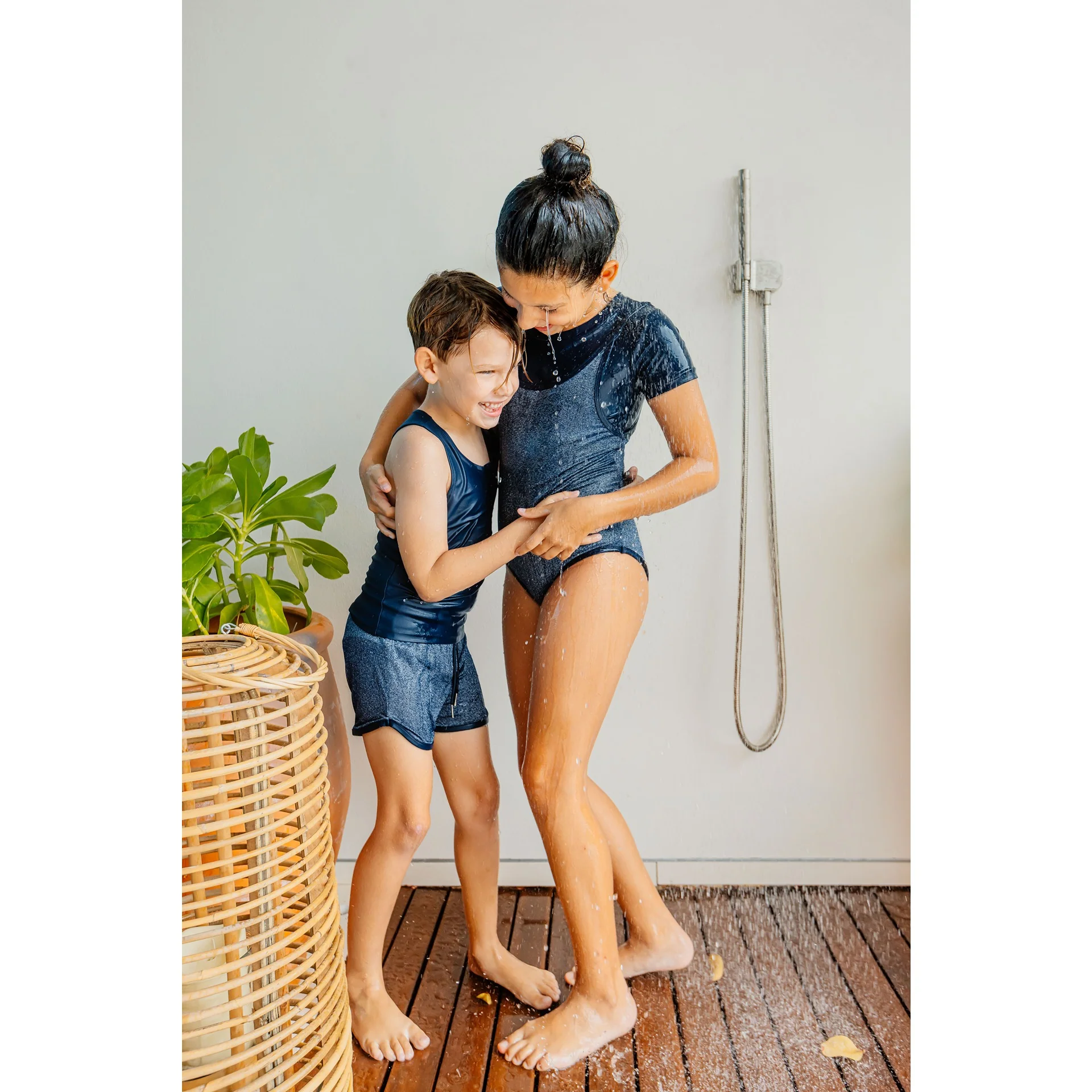 Sparrow Kids Blue Shimmer Girls Bathing Suit - Image 3