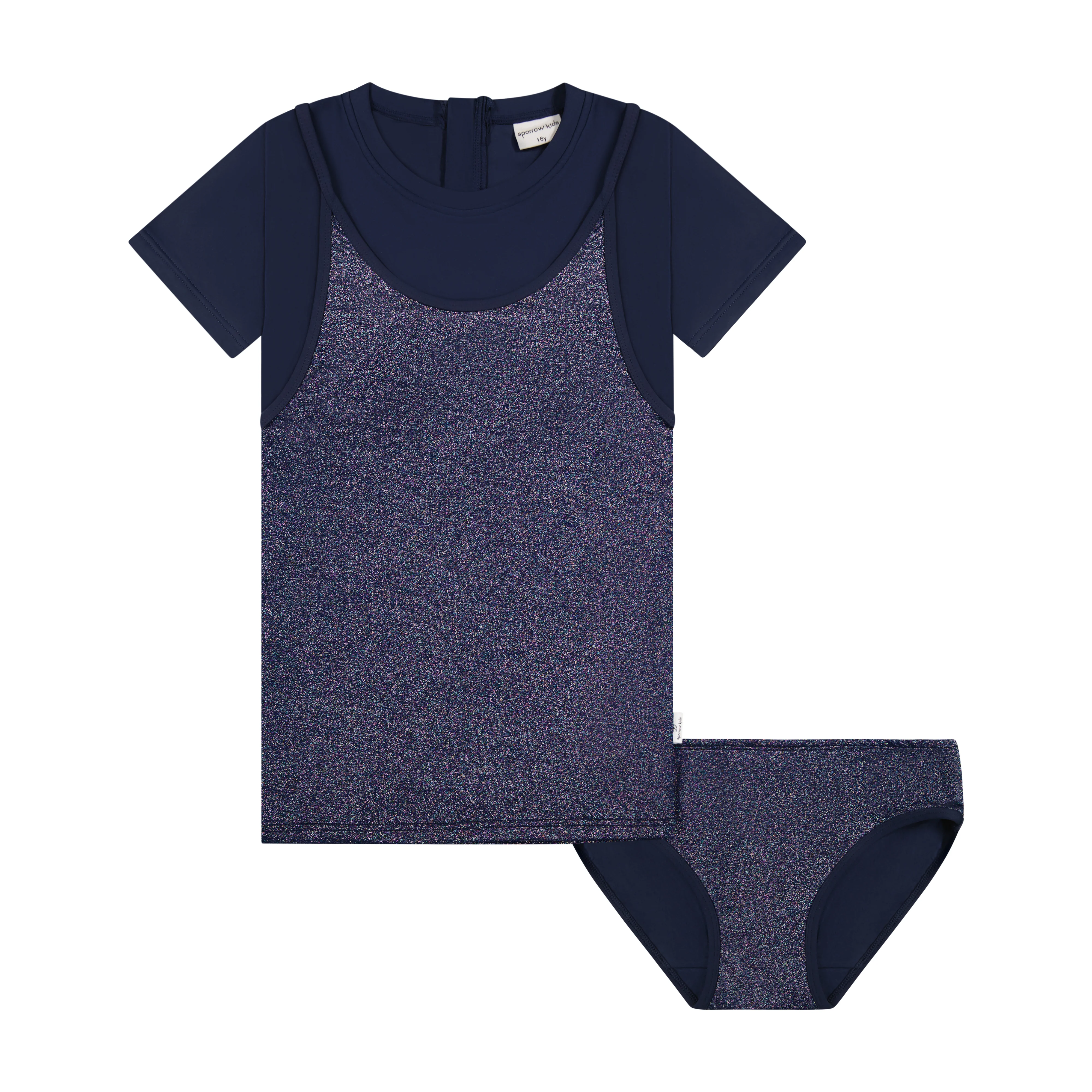 Sparrow Kids Blue Shimmer Girls Tankini