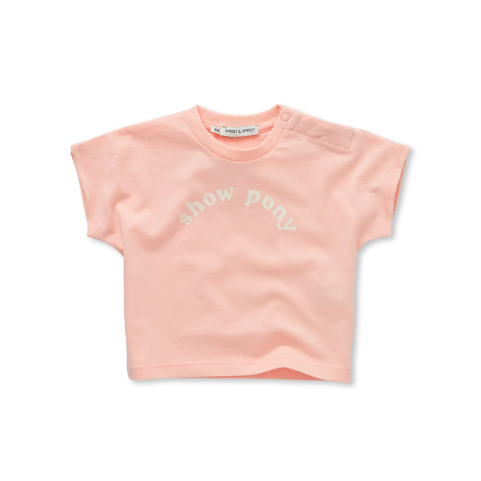 Sproet & Sprout Baby T-shirt show pony - Blush pink 2275