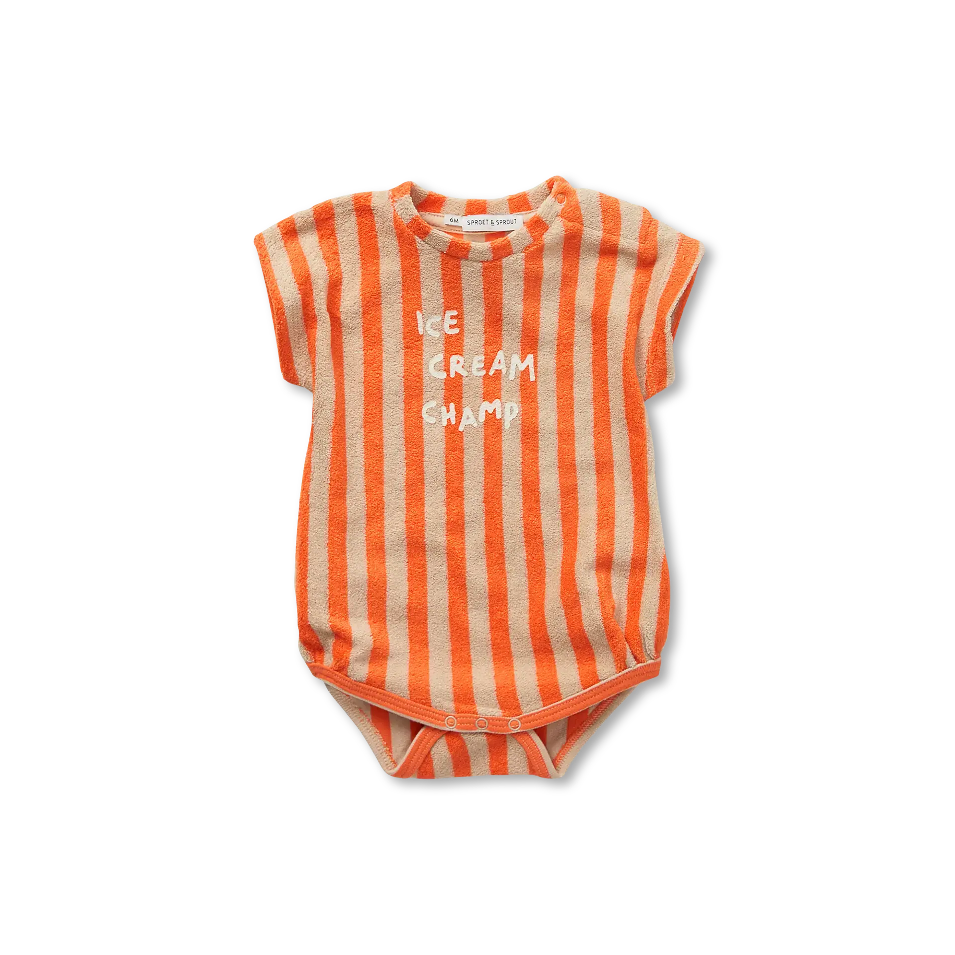 Sproet & Sprout Loose romper stripes - Sesame 2298