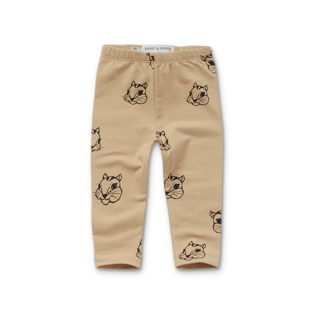 Sproet & Sprout Nougat Baby Pants Intarsia Squirrel Print
