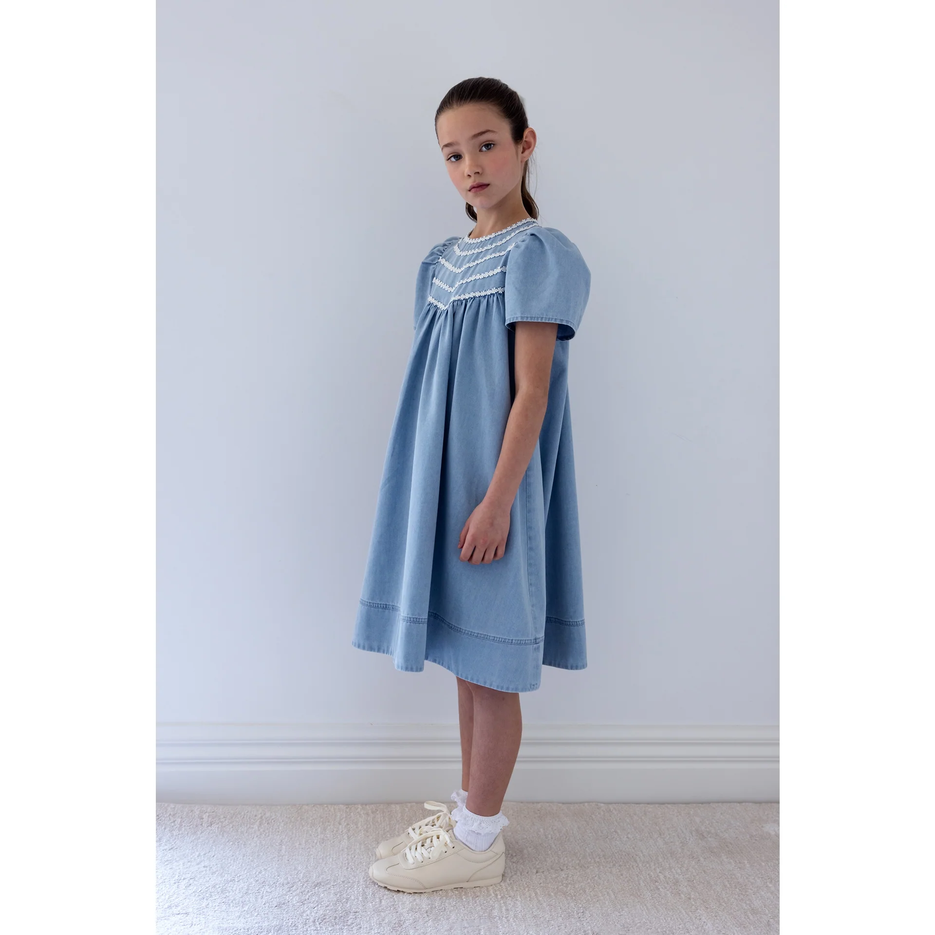 Steph Light Chambray Daisy Chain Dress (8211D)