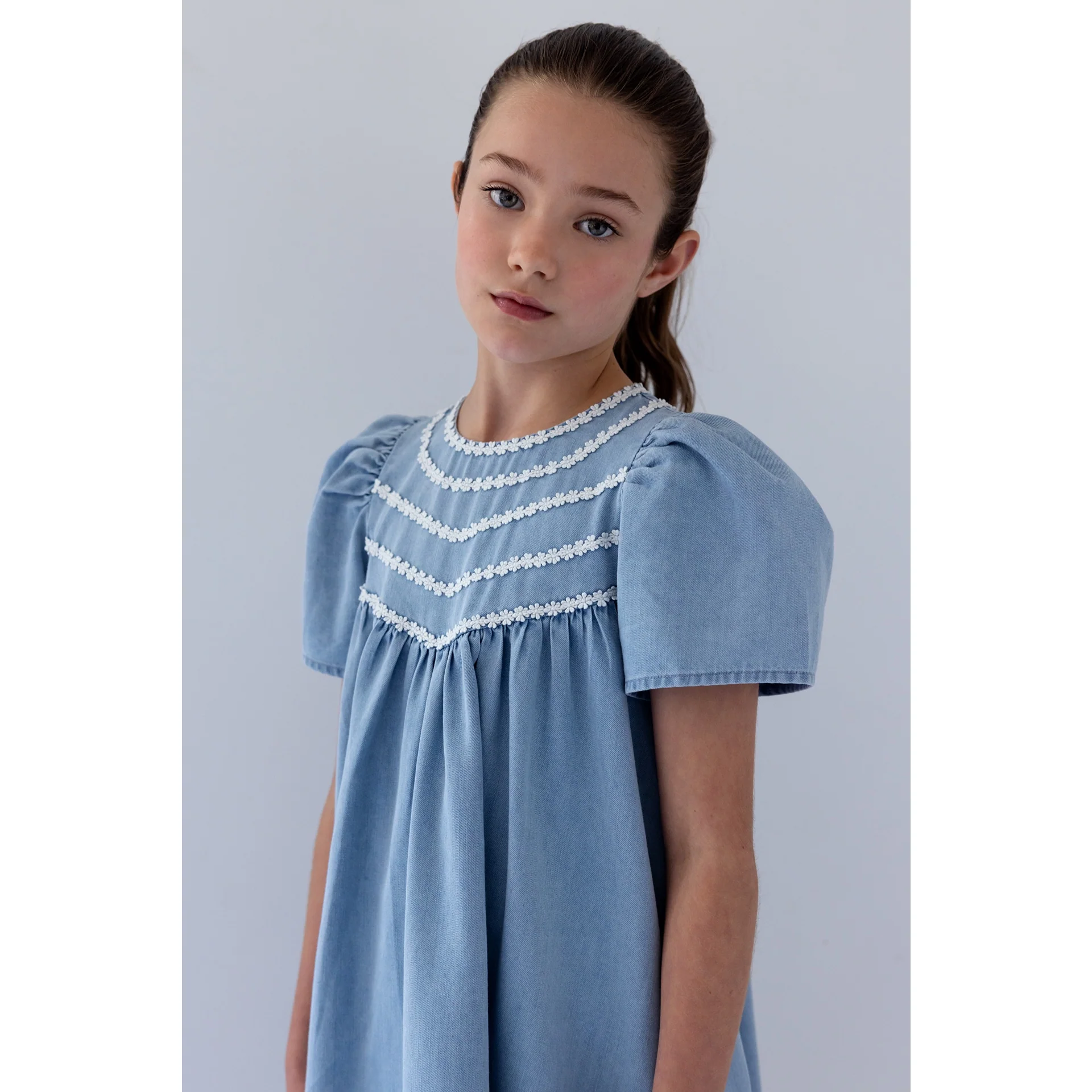 Steph Light Chambray Daisy Chain Dress (8211D) - Image 2