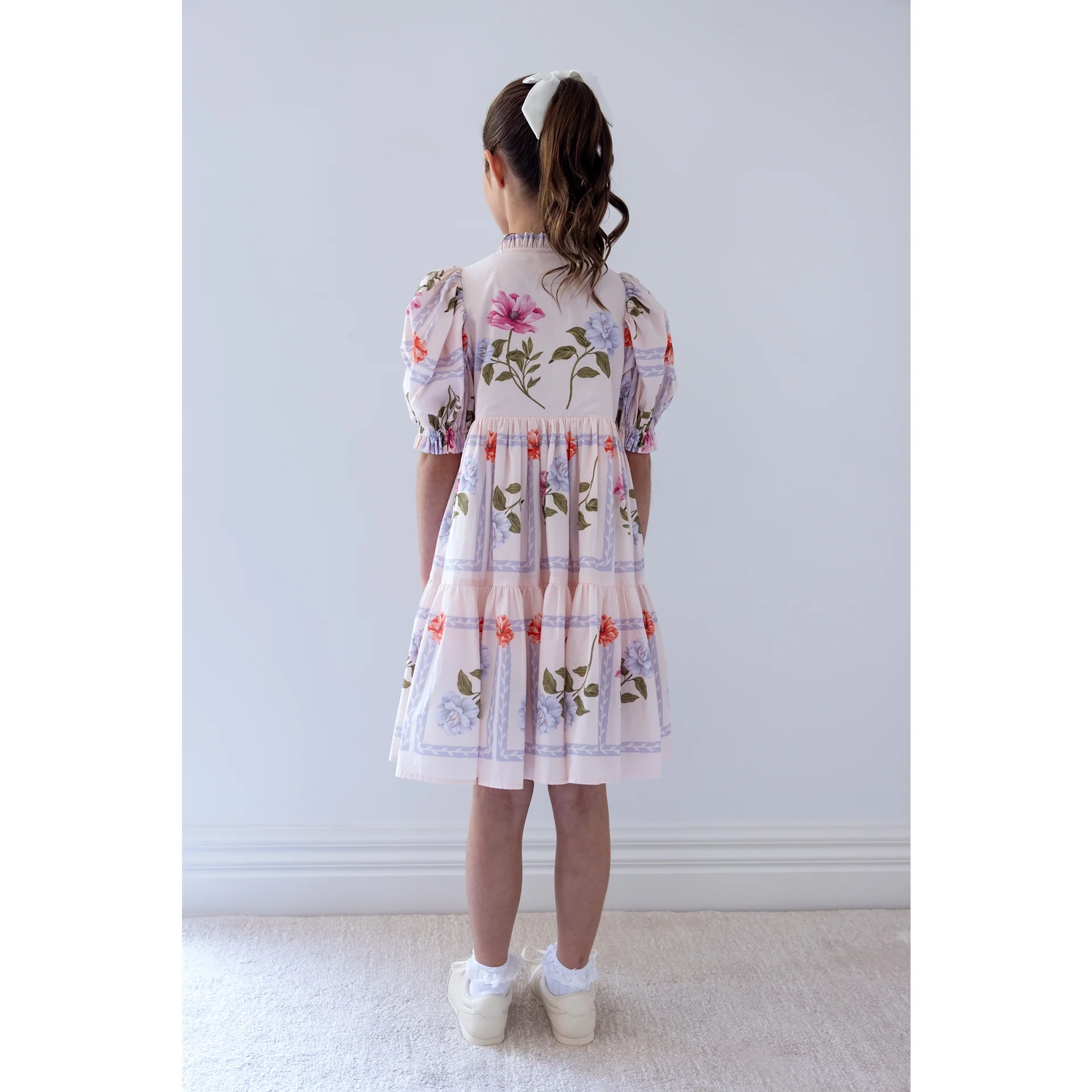 Steph ELBOW Slv Flower Grid Shirt Dress 8214D - Image 4