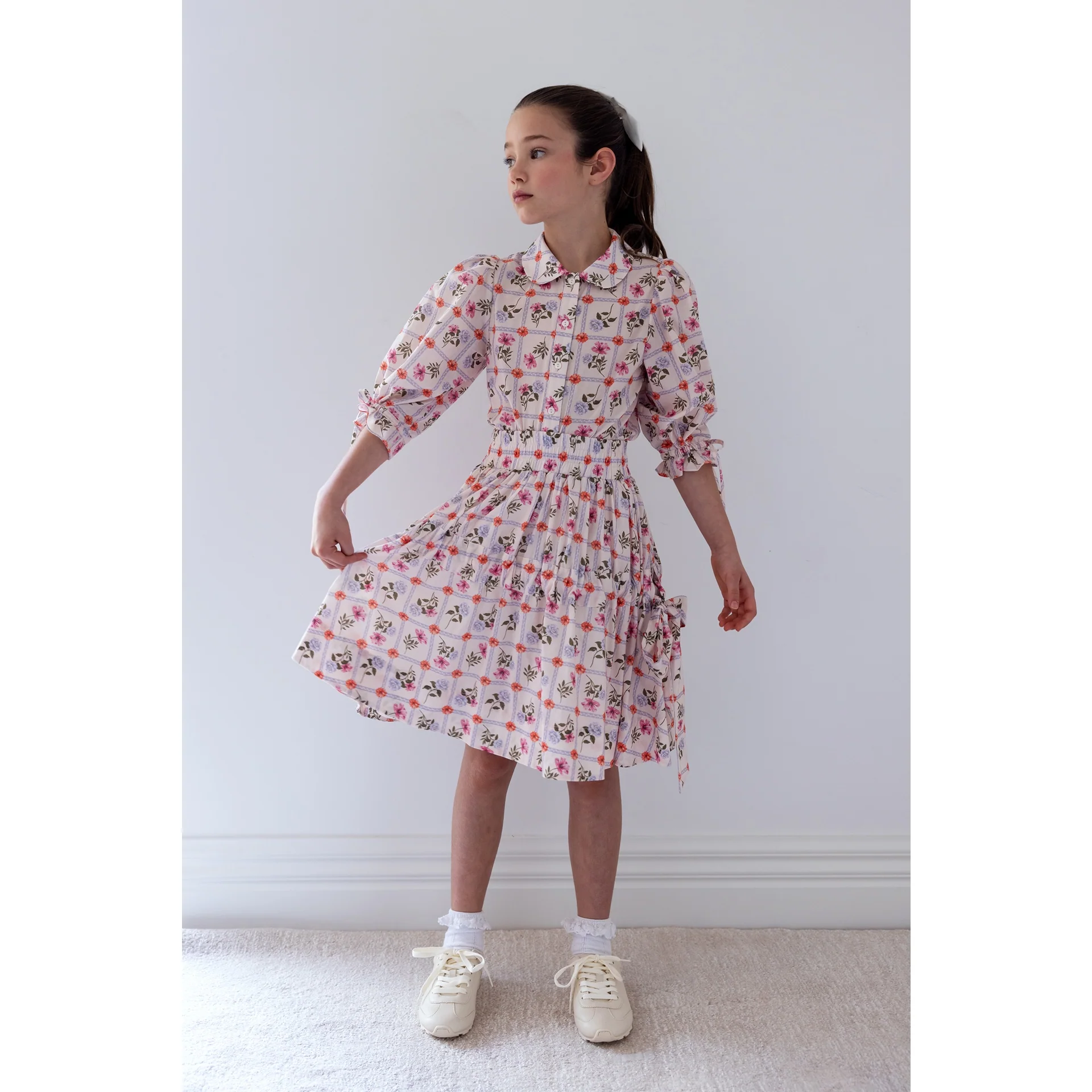 Steph Flower Grid Print Voile Blouse (8248T) - Image 2