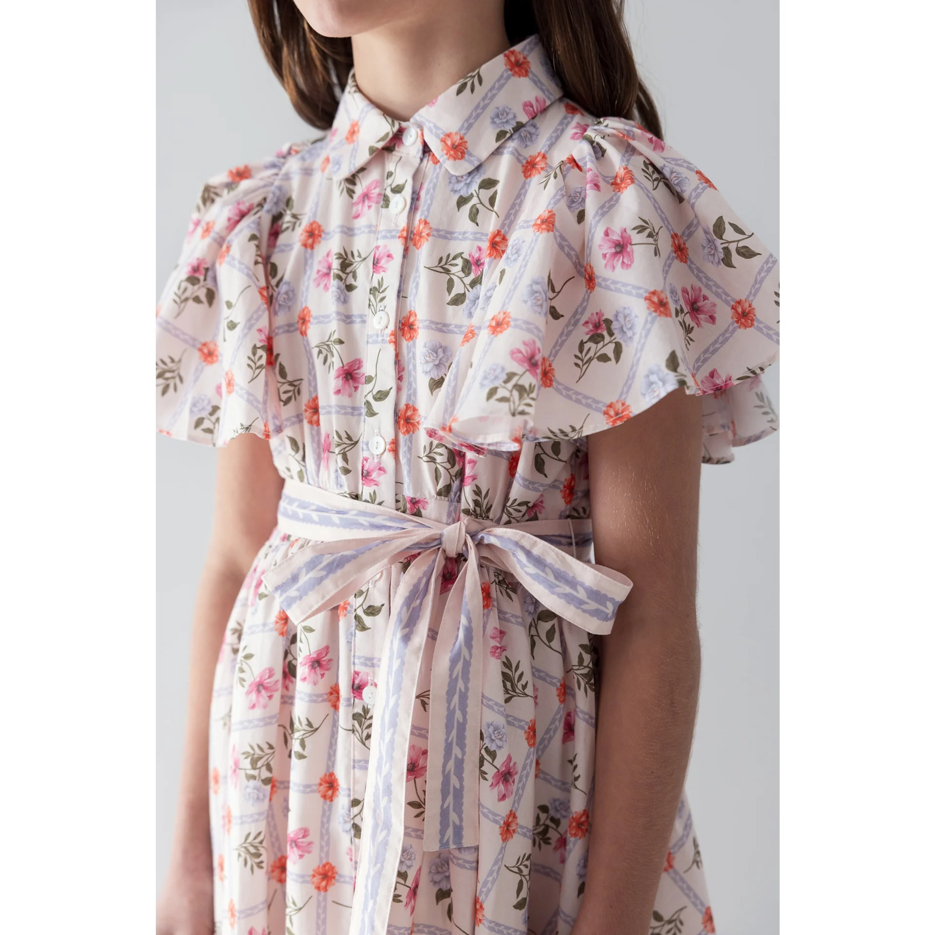 Steph Flower Grid Shirt Dress (8245D) - Image 2