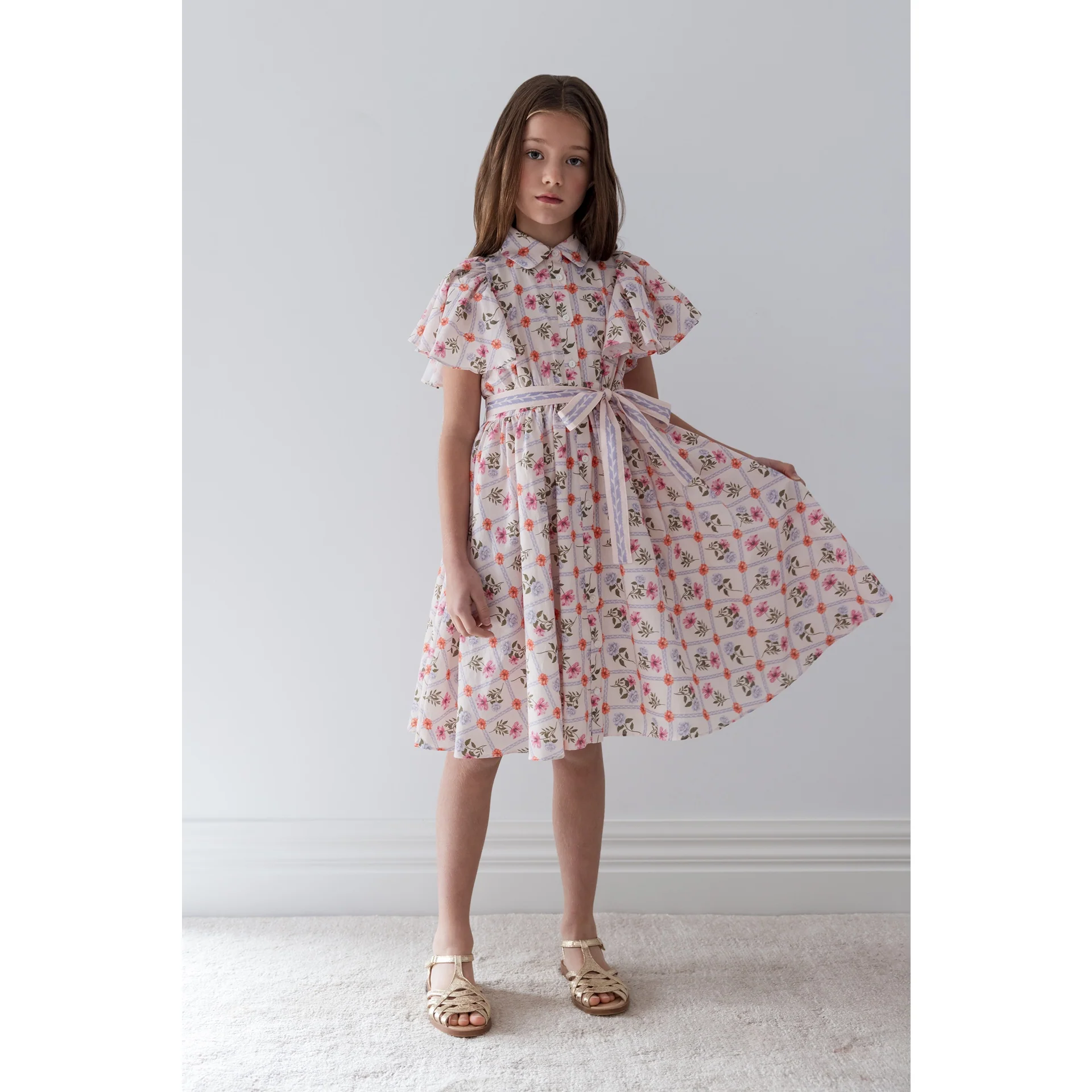 Steph Flower Grid Shirt Dress (8245D) - Image 3