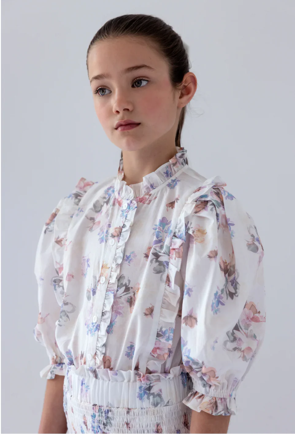 Steph Flutter Floral Print Voile Shirt (2119) - Image 2