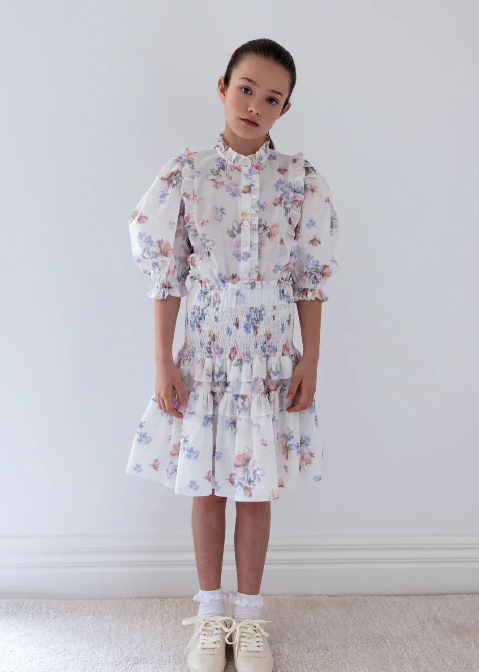 Steph Flutter Floral Print Voile Skirt (8220S)