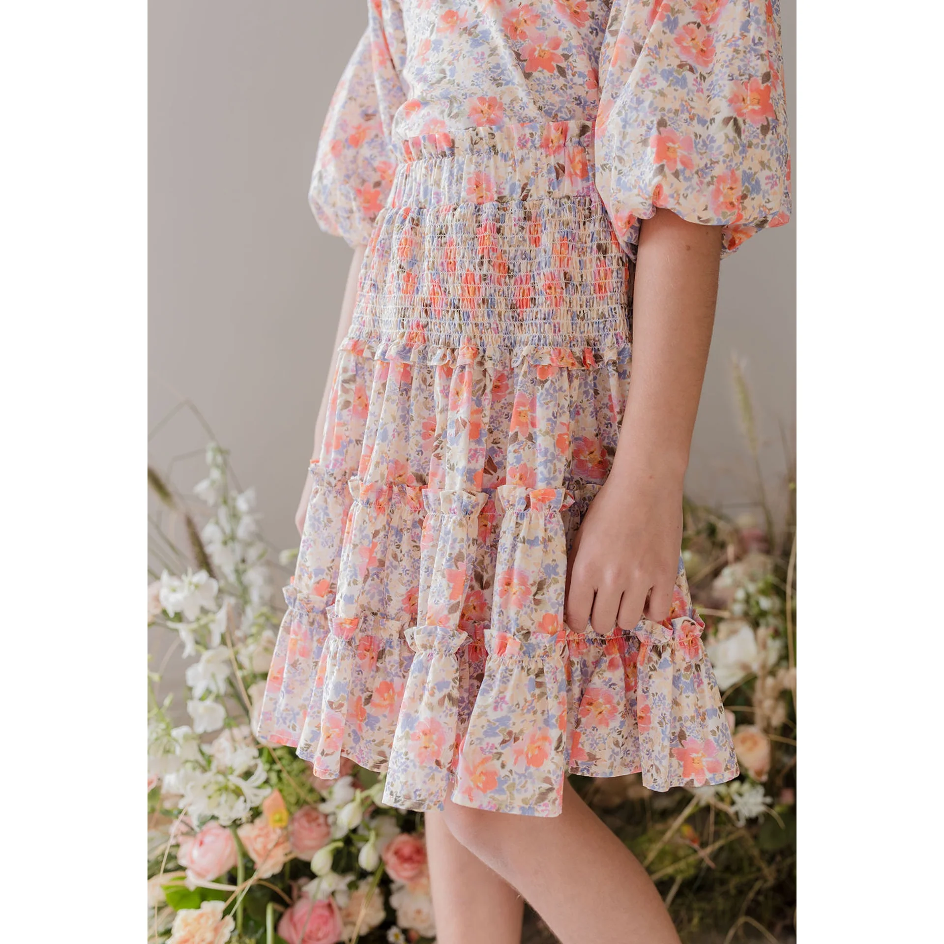 Steph Spring Bloom Print Voile Skirt - Image 2